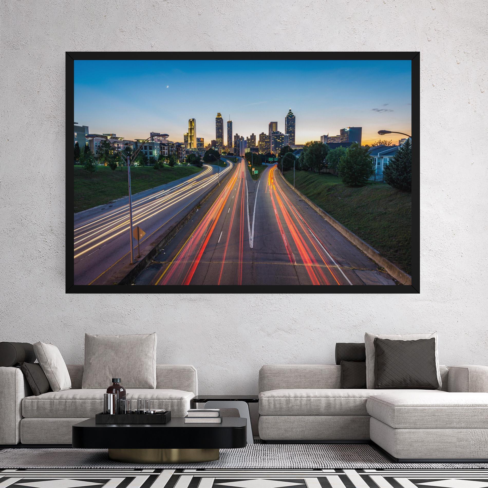 Tablou Canvas Car Lights City mockup 2