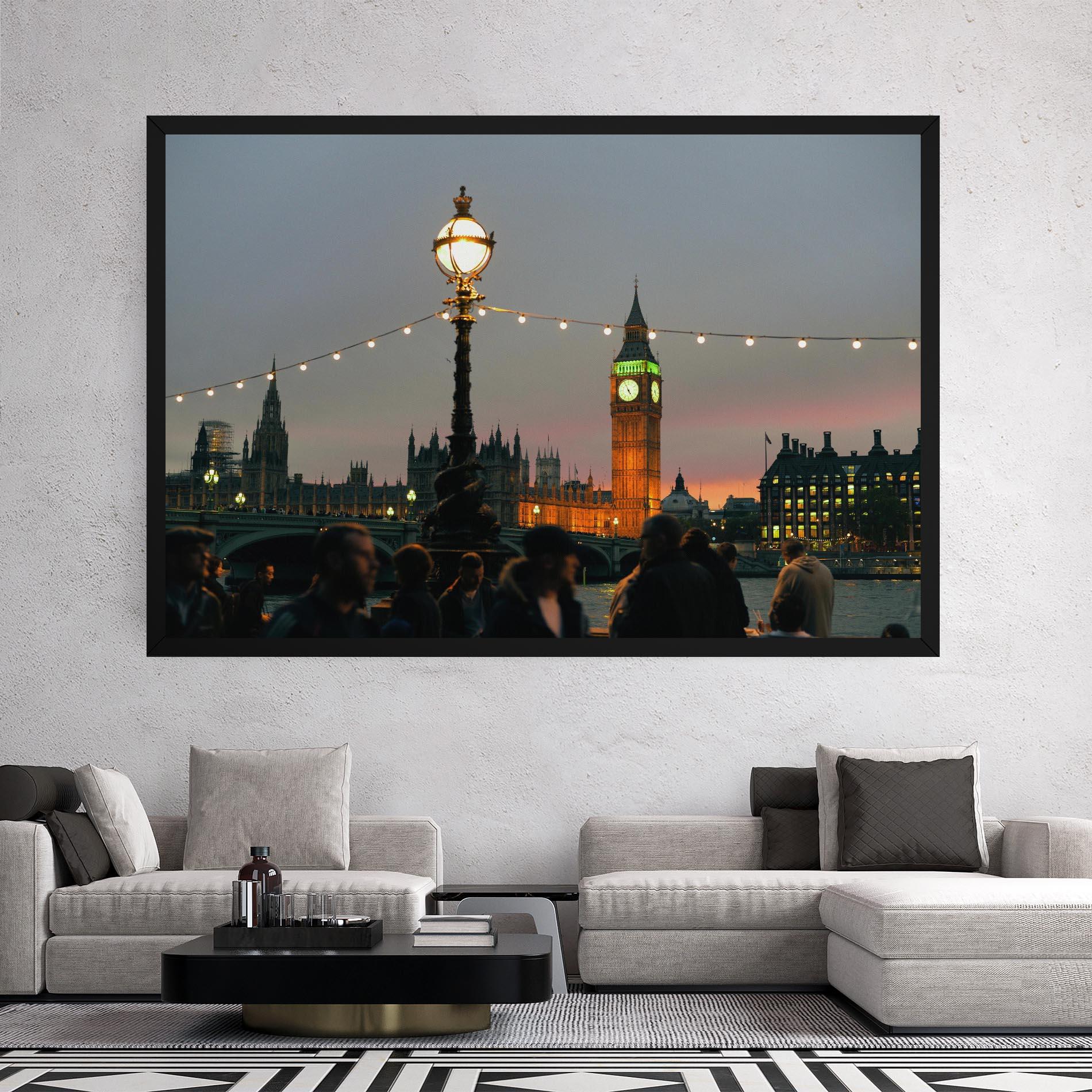 Tablou Canvas Clock Lights mockup 2