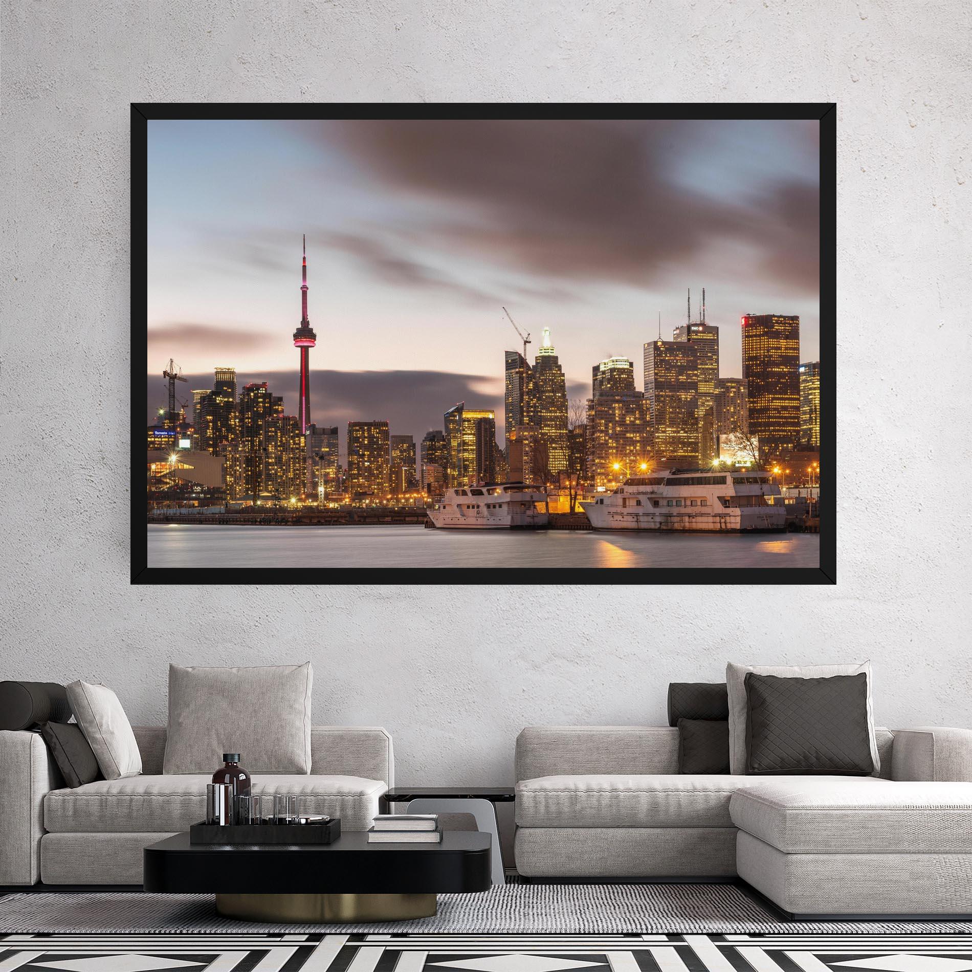Tablou Canvas Gold Light City mockup 2
