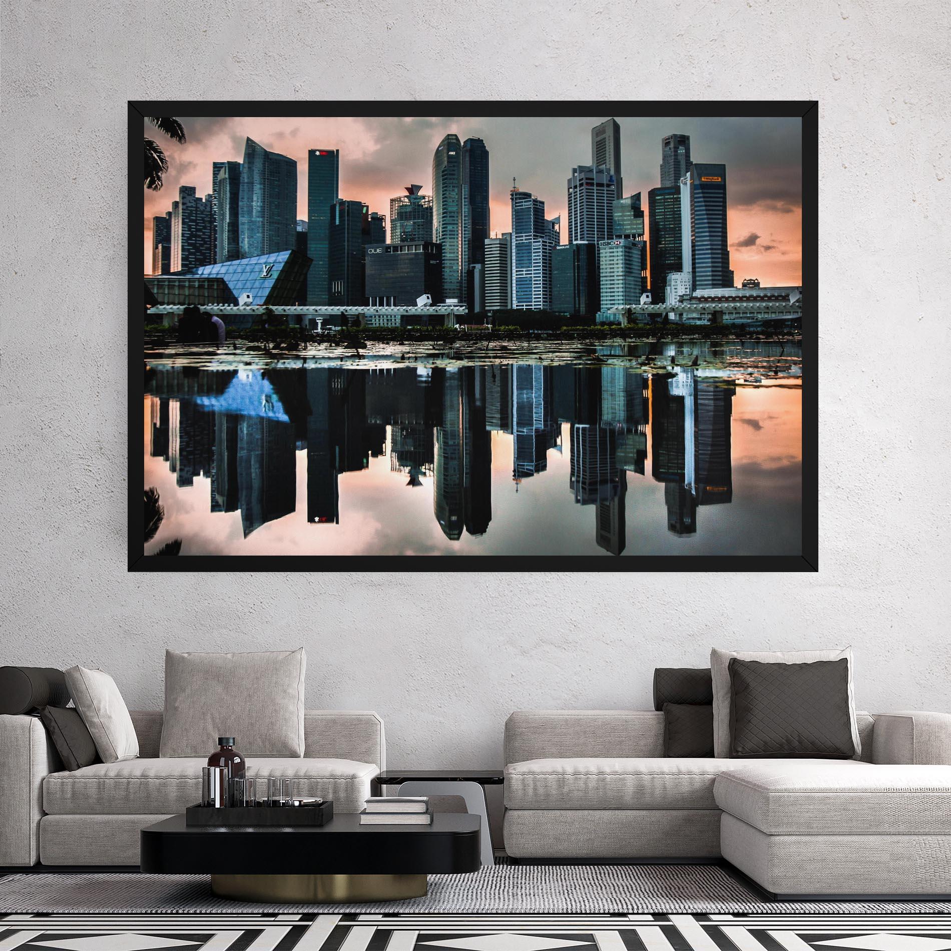 Tablou Canvas Urban Water Reflection mockup 2