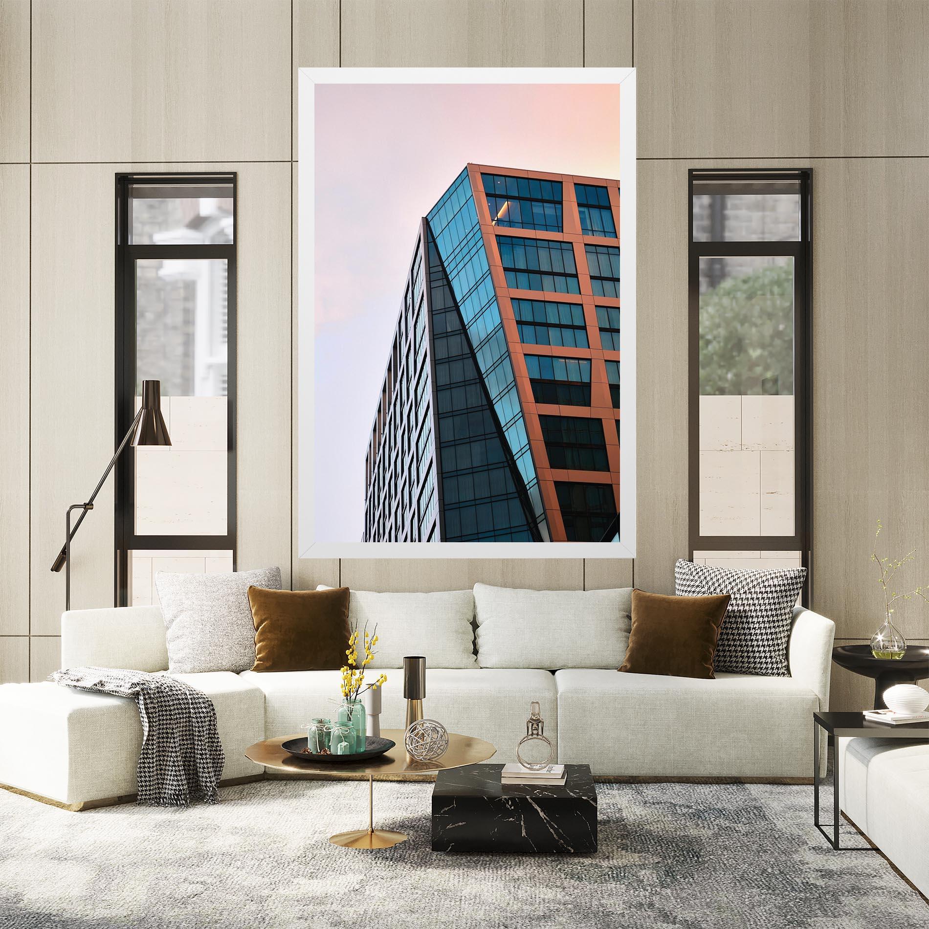 Tablou Canvas Blue Glass Building mockup 2