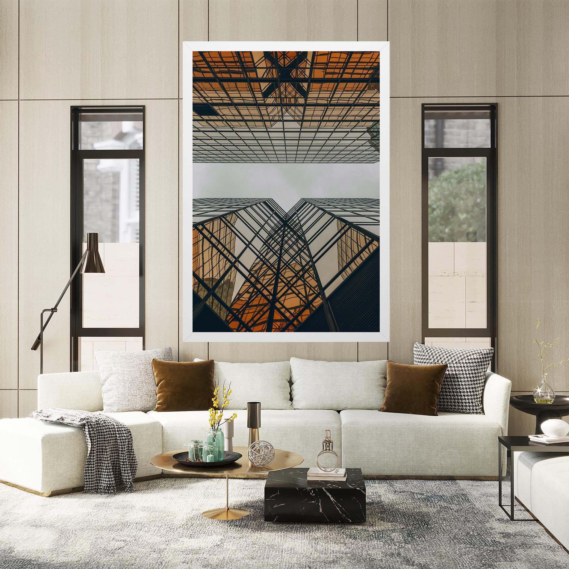 Tablou Canvas Orange Glass Building mockup 2