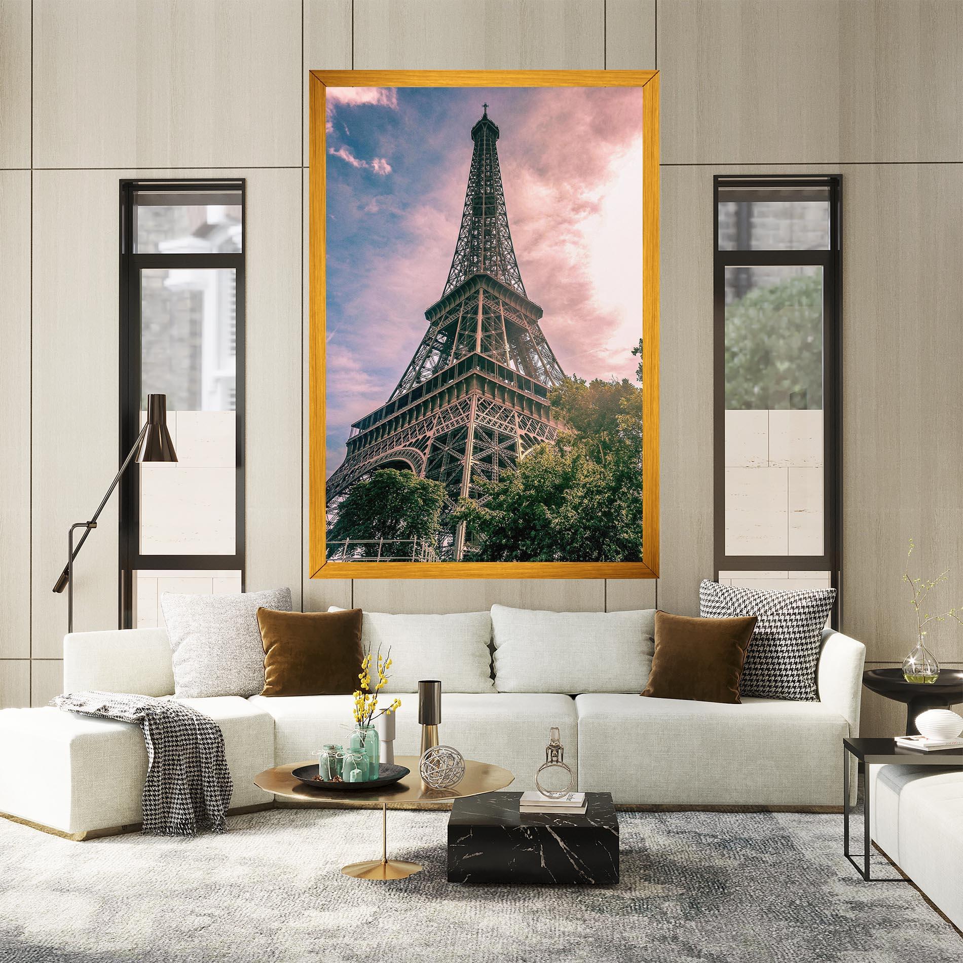 Tablou Canvas Eiffel Under Pink Sky mockup 2