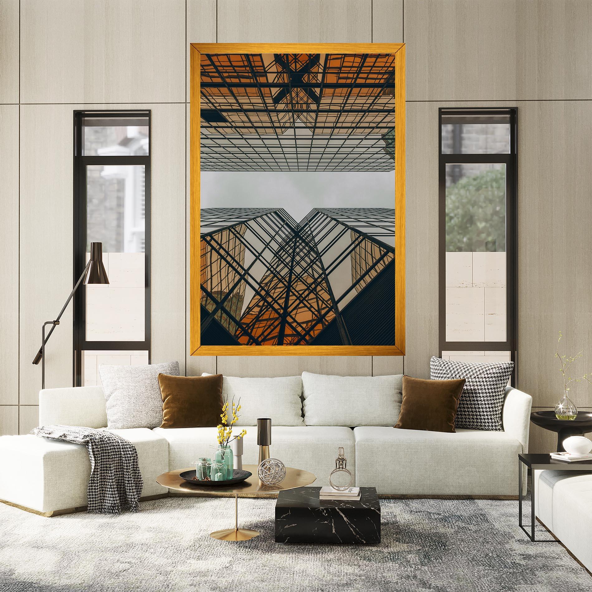 Tablou Canvas Orange Glass Building mockup 2