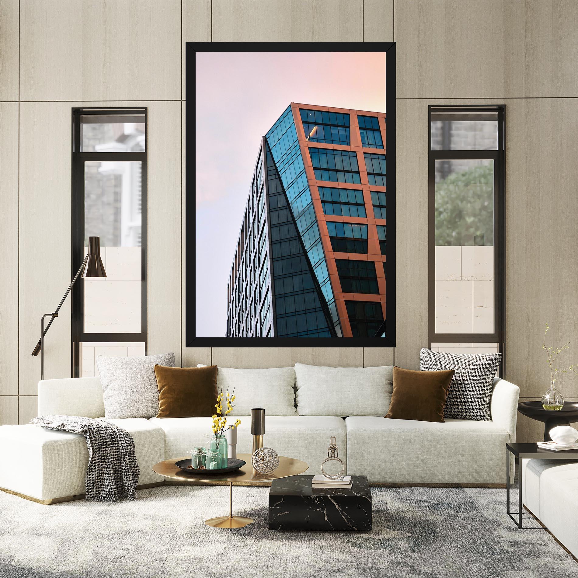 Tablou Canvas Blue Glass Building mockup 2