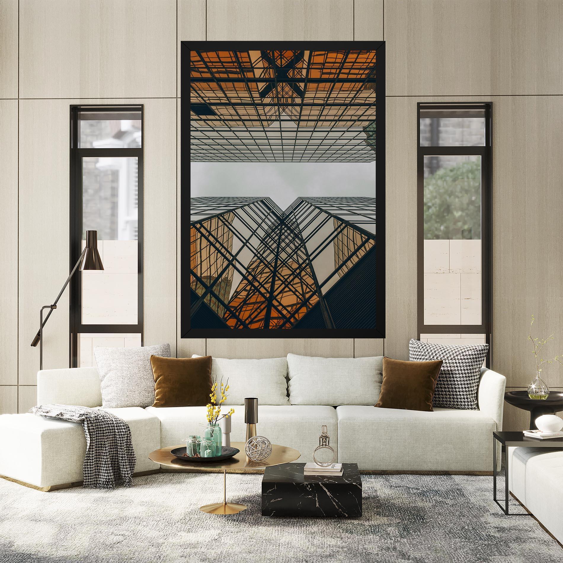 Tablou Canvas Orange Glass Building mockup 2