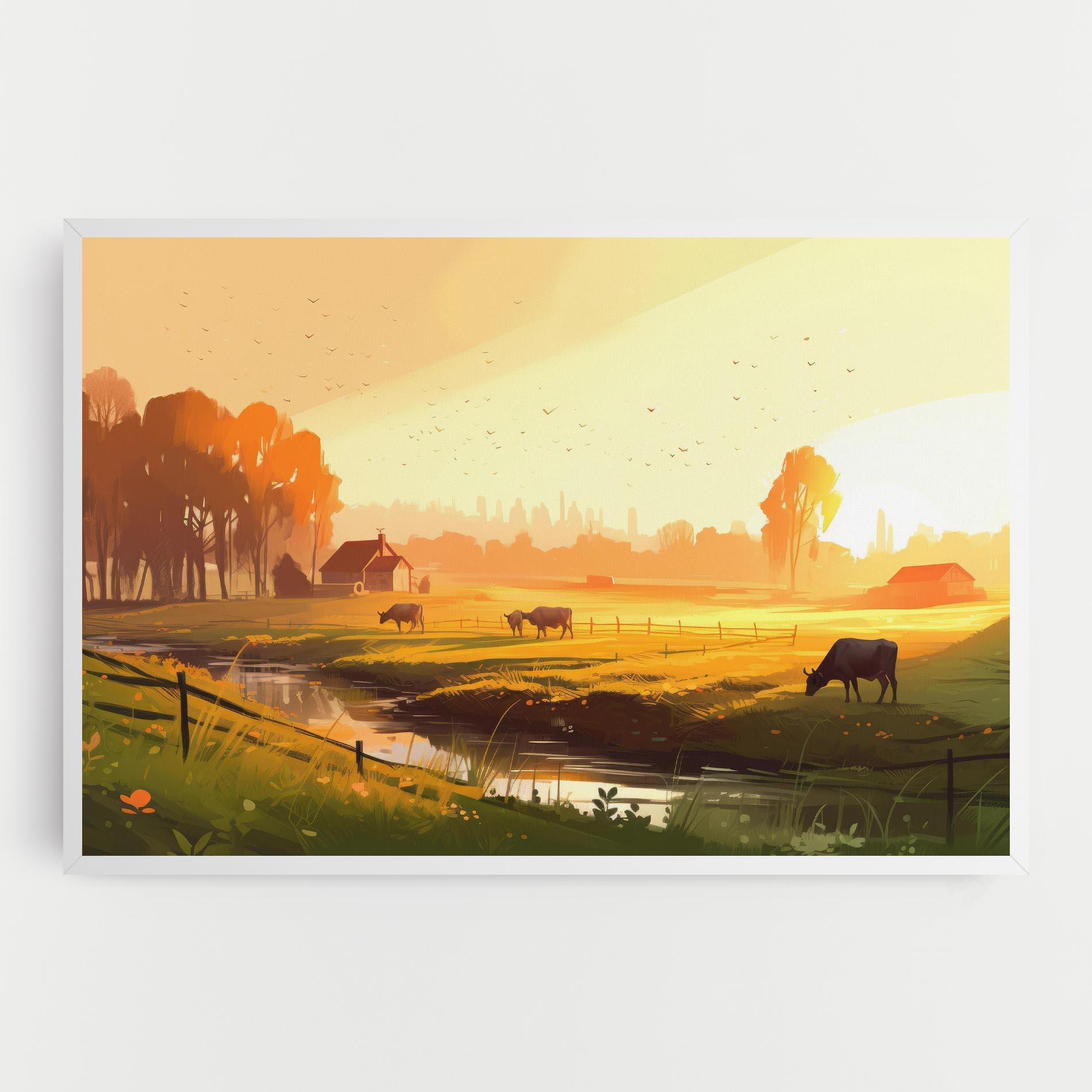 Tablou Canvas Sunlight Cows mockup 0