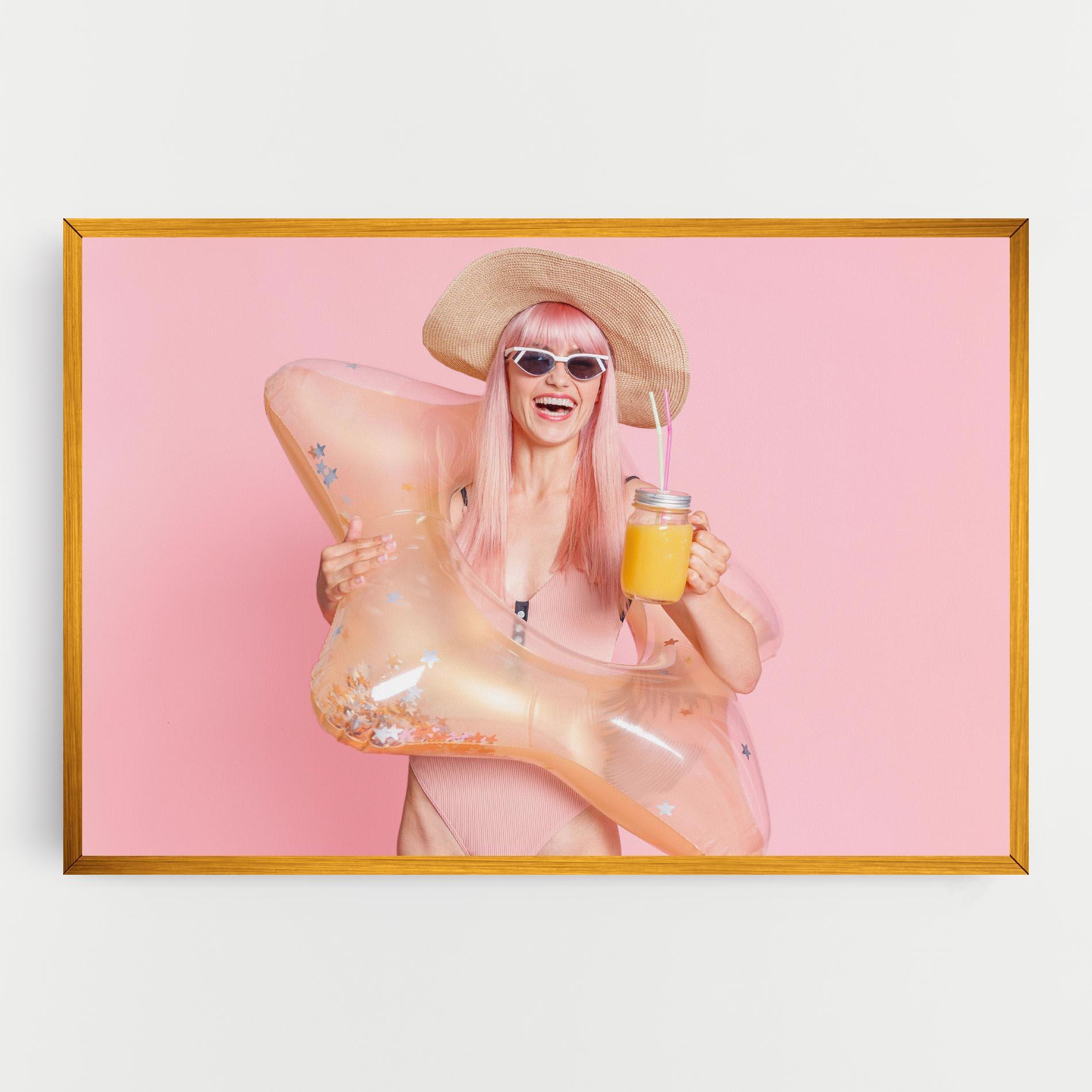 Tablou Canvas Joyful Pink Woman mockup 0