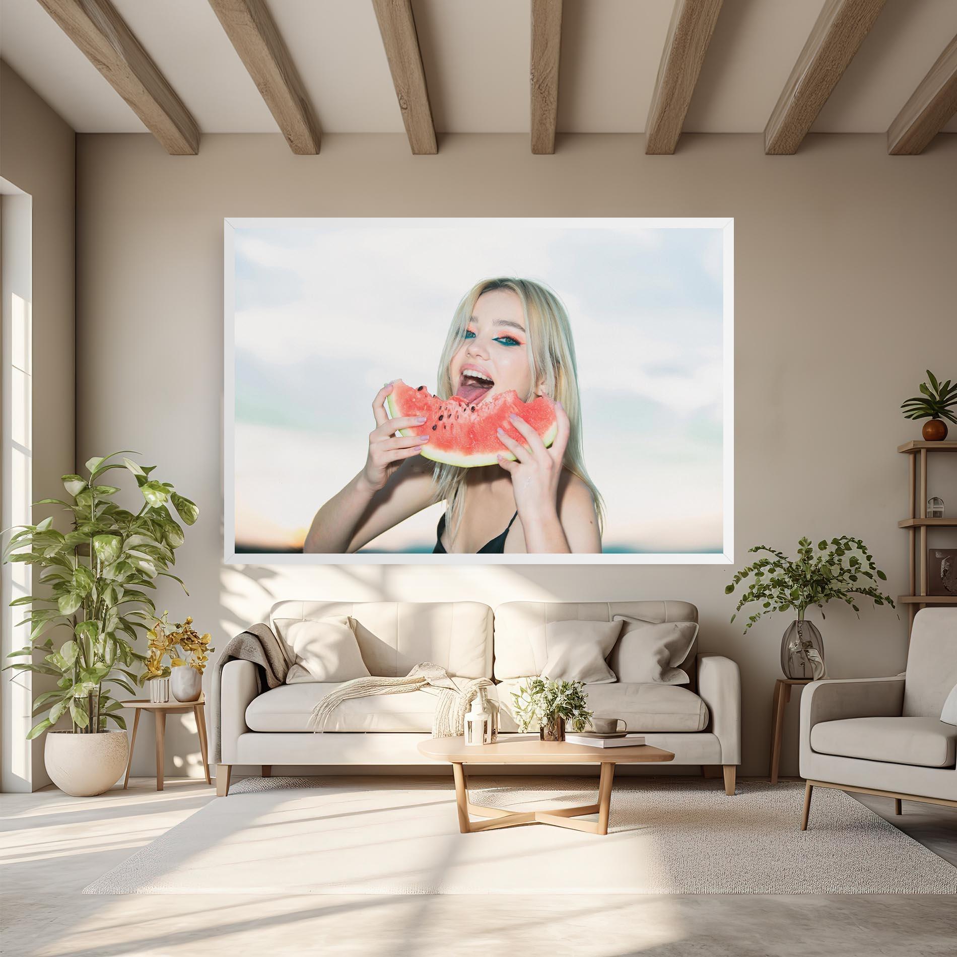 Tablou Canvas Eating Watermelon mockup 6