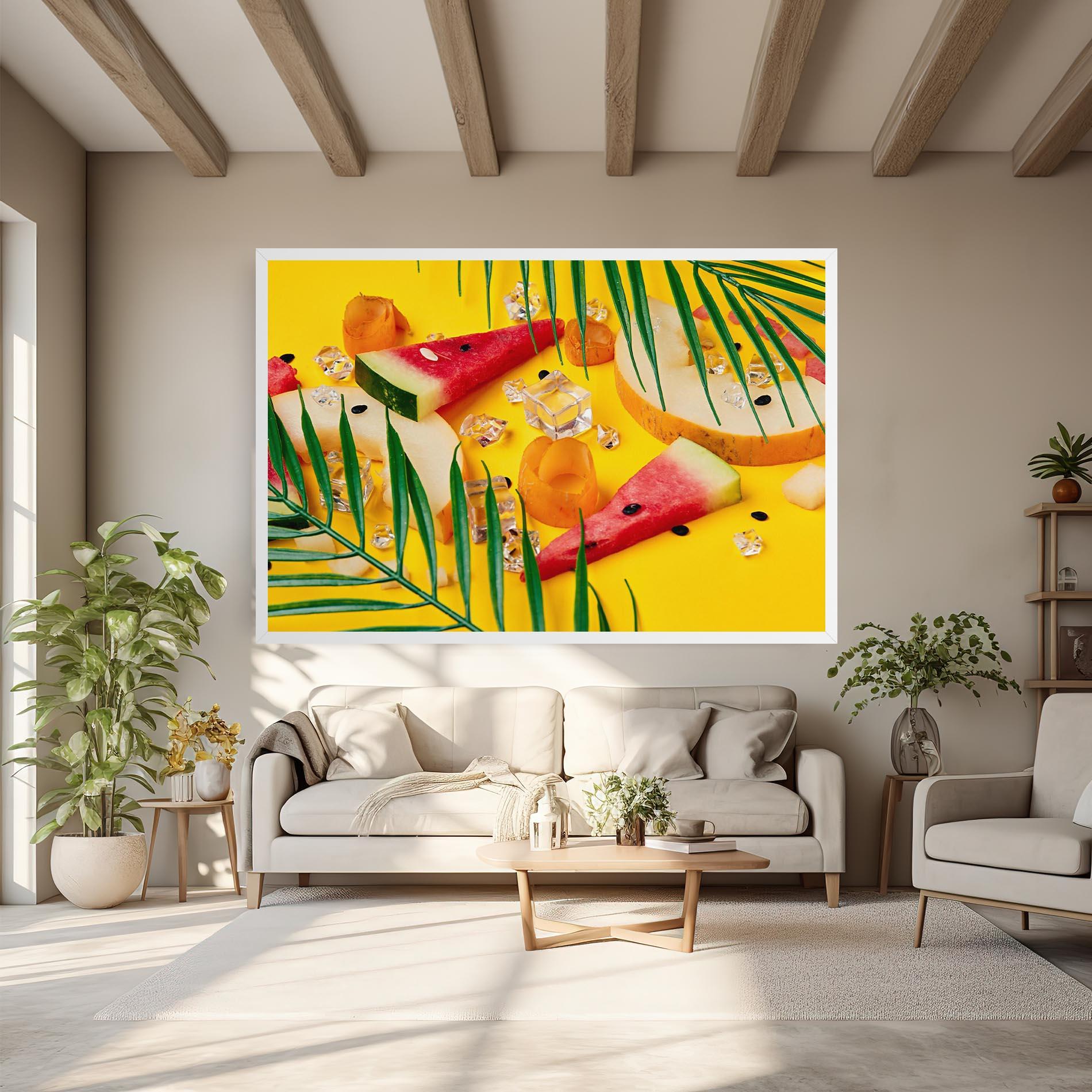 Tablou Canvas Ice Cubes Fruits mockup 6