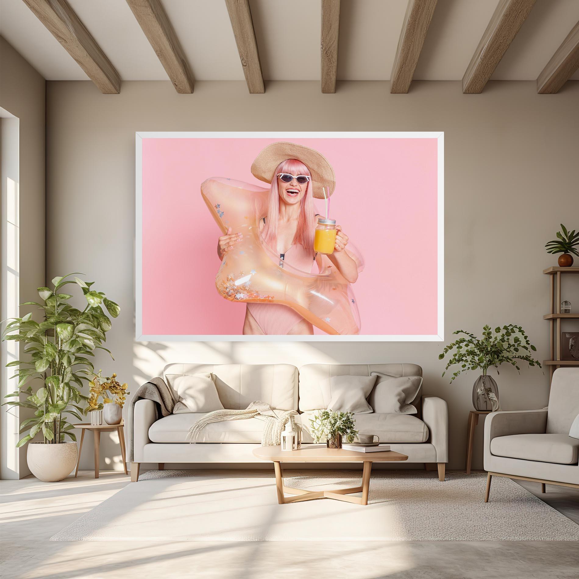 Tablou Canvas Joyful Pink Woman mockup 6