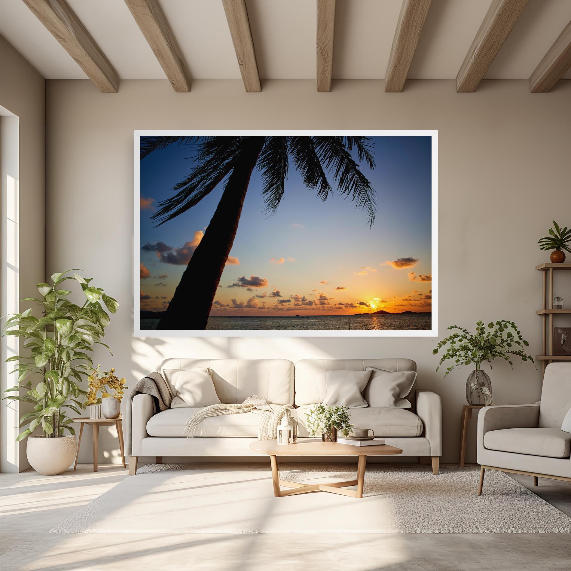 Tablou Canvas Palm Tree Silhouette mockup 6