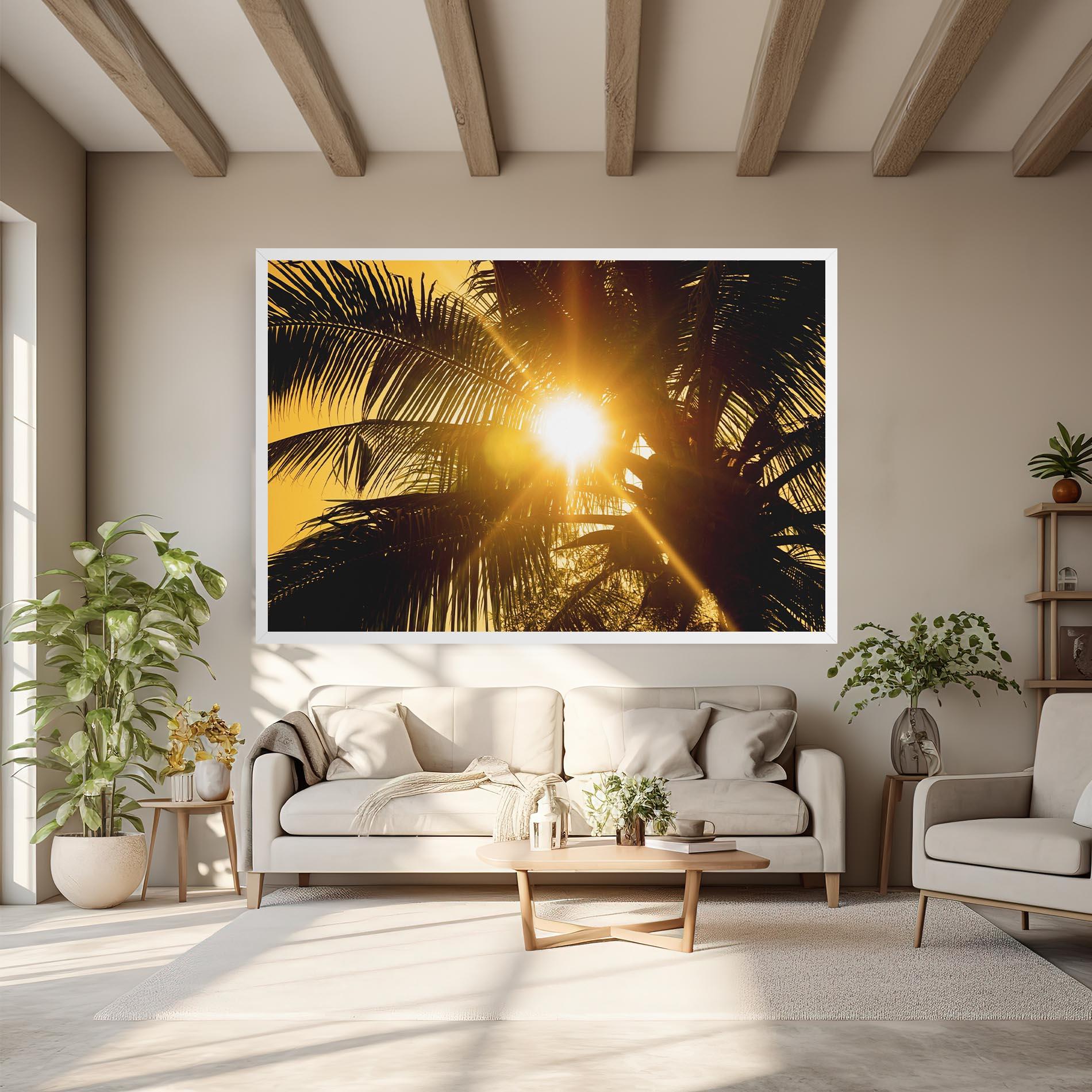 Tablou Canvas Palm Trees Sun mockup 6