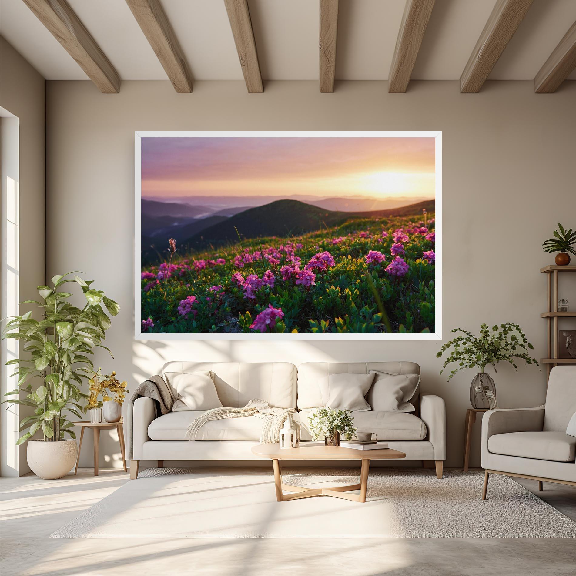 Tablou Canvas Purple Summer Flowers mockup 6