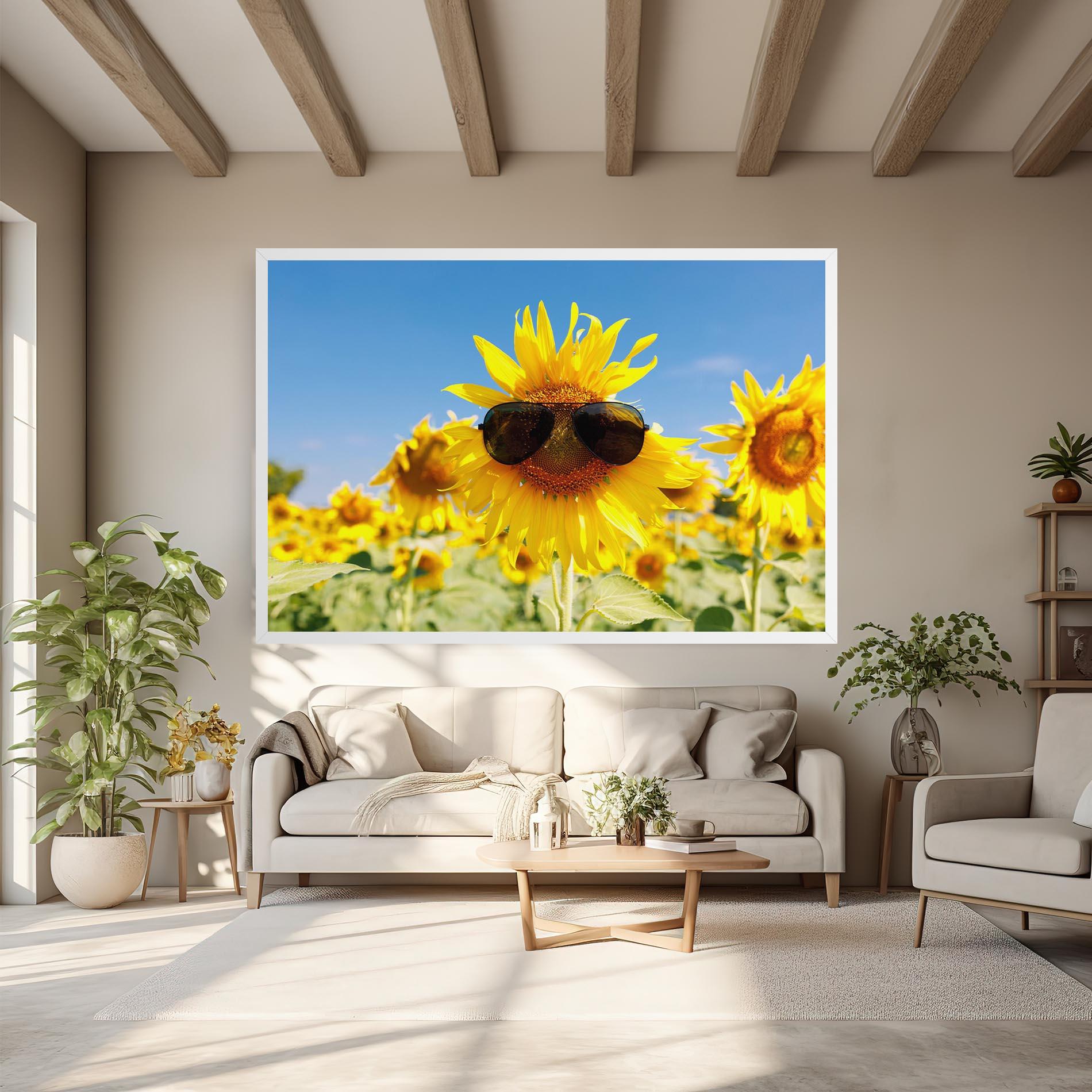 Tablou Canvas Sun Flower Glasses mockup 6