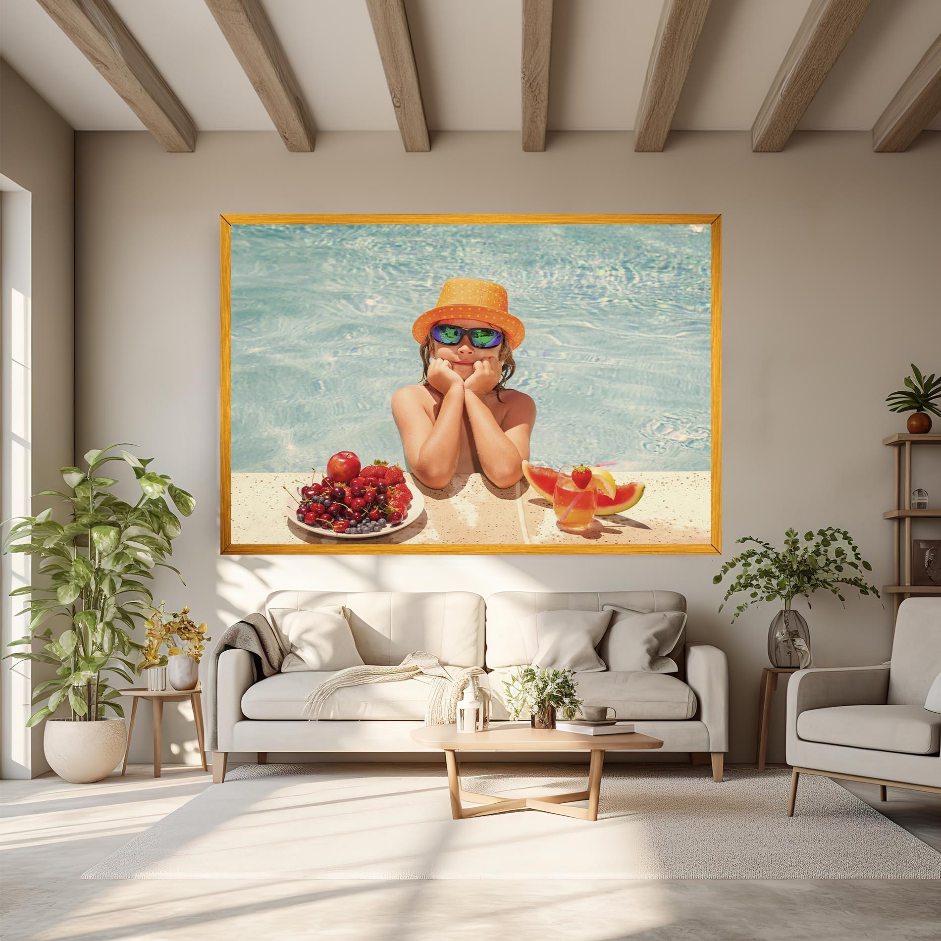 Tablou Canvas Child Swimming mockup 6