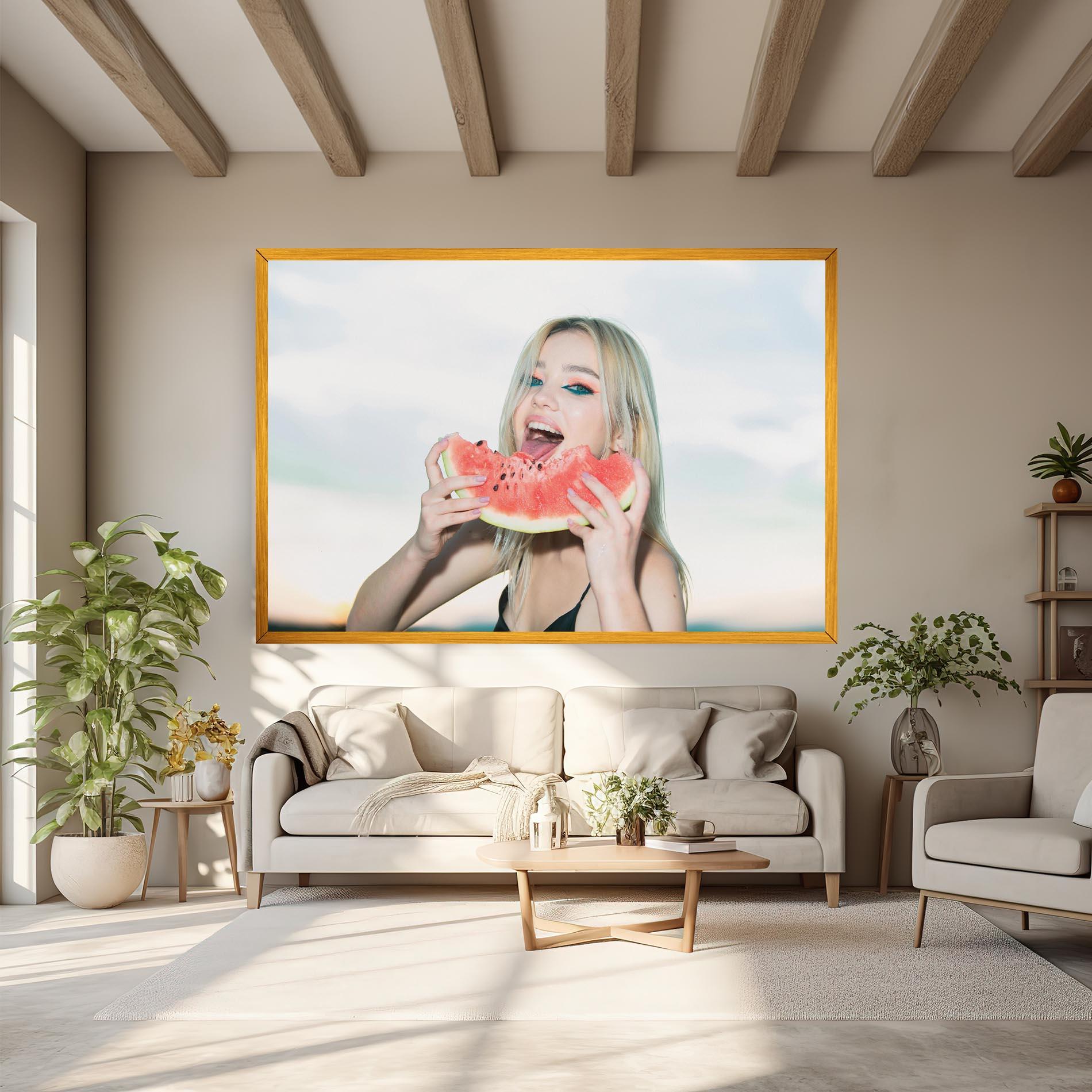 Tablou Canvas Eating Watermelon mockup 6