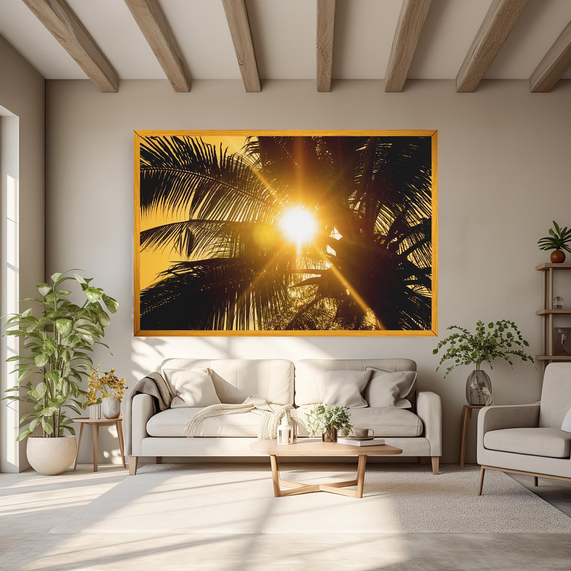 Tablou Canvas Palm Trees Sun mockup 6