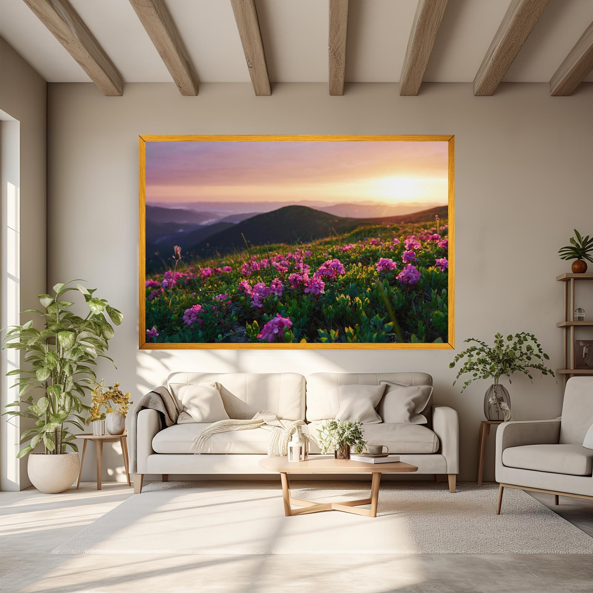 Tablou Canvas Purple Summer Flowers mockup 6