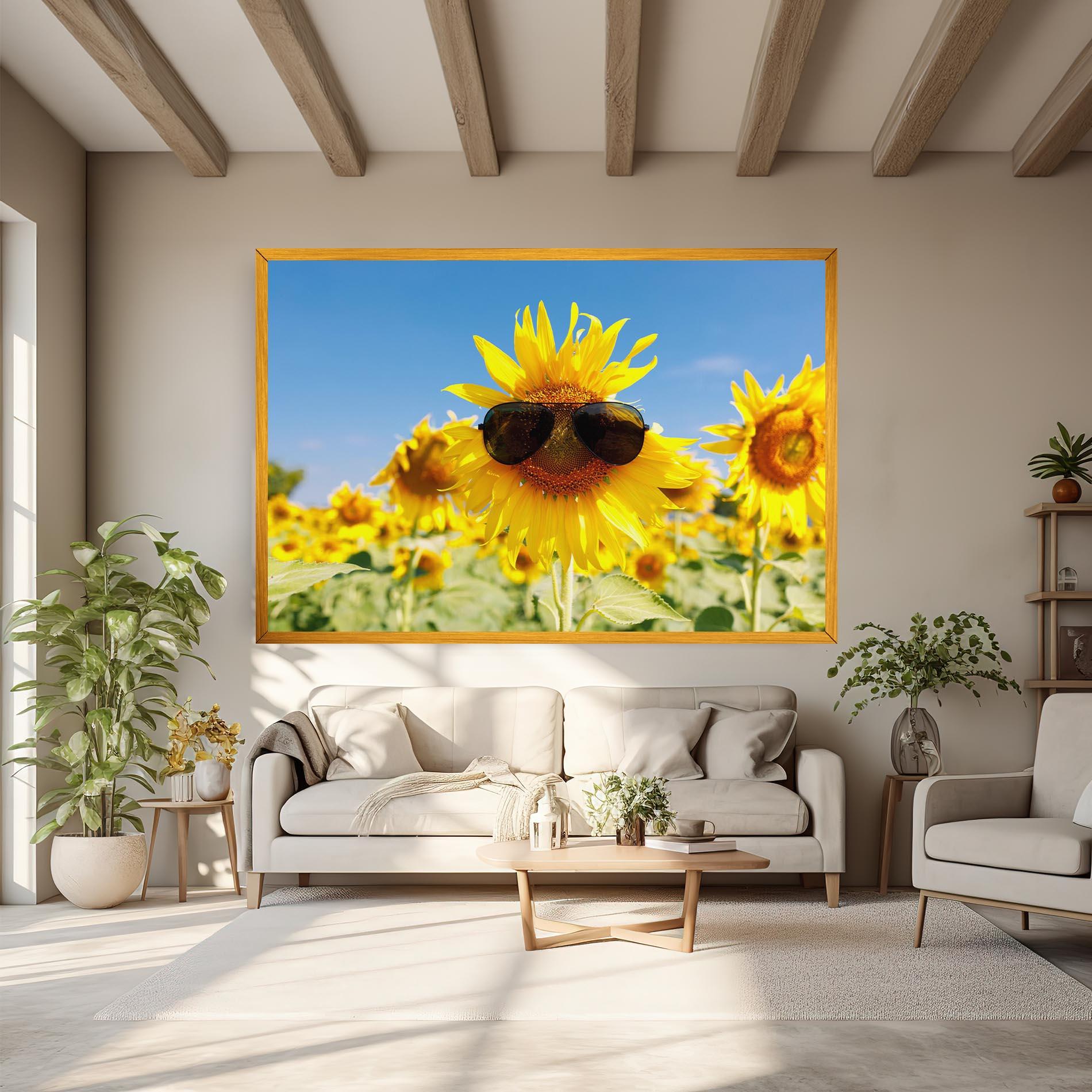 Tablou Canvas Sun Flower Glasses mockup 6