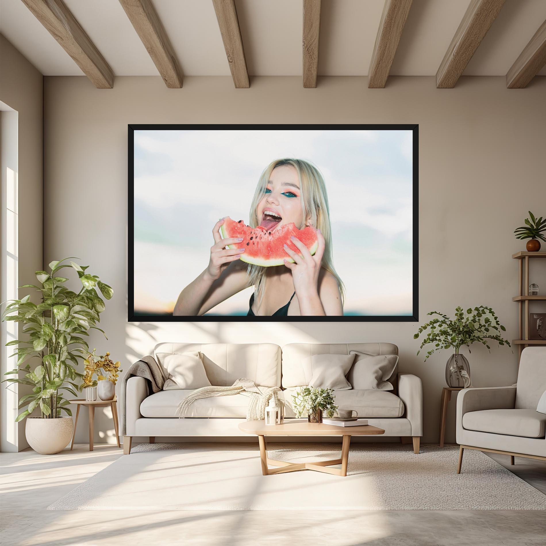 Tablou Canvas Eating Watermelon mockup 6