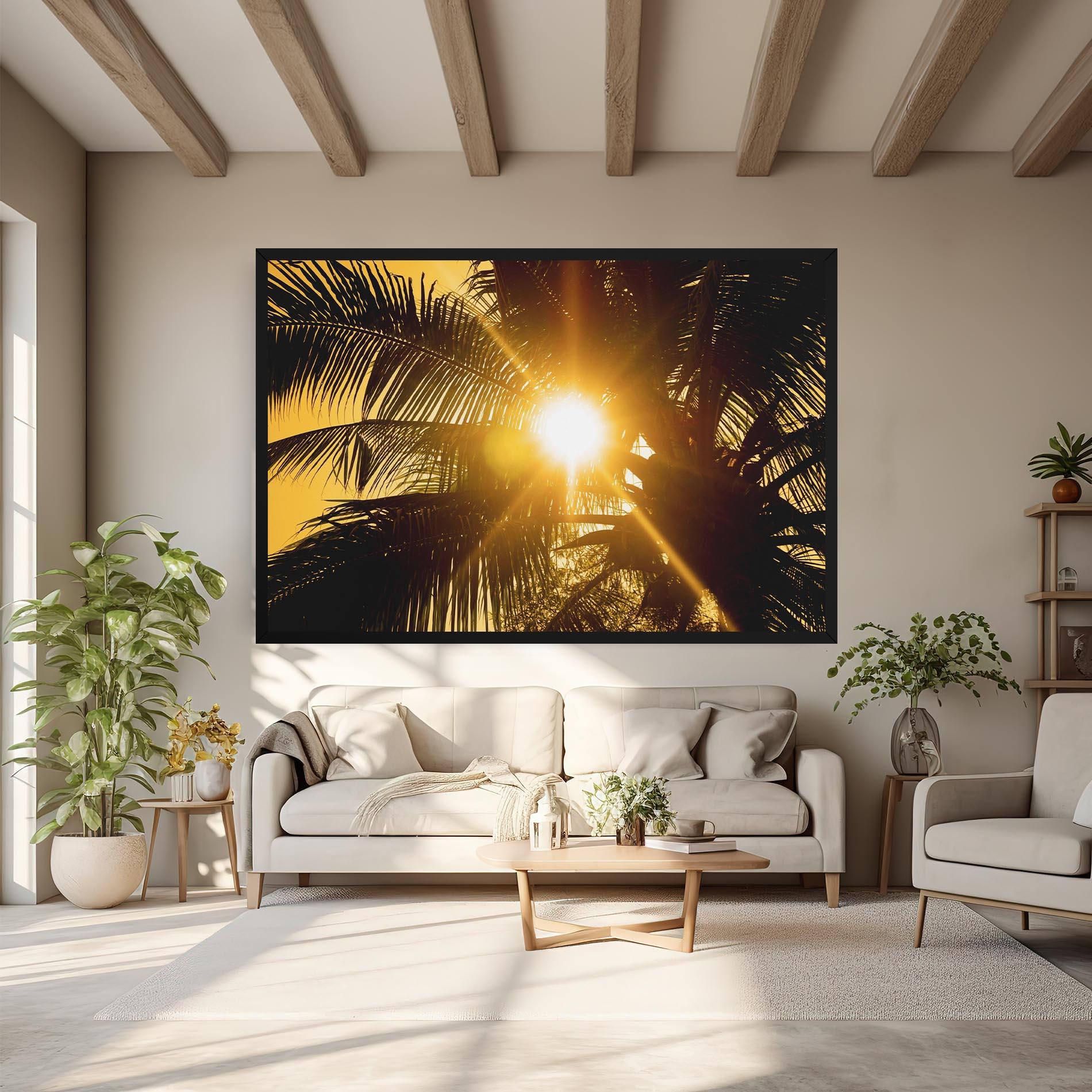 Tablou Canvas Palm Trees Sun mockup 6