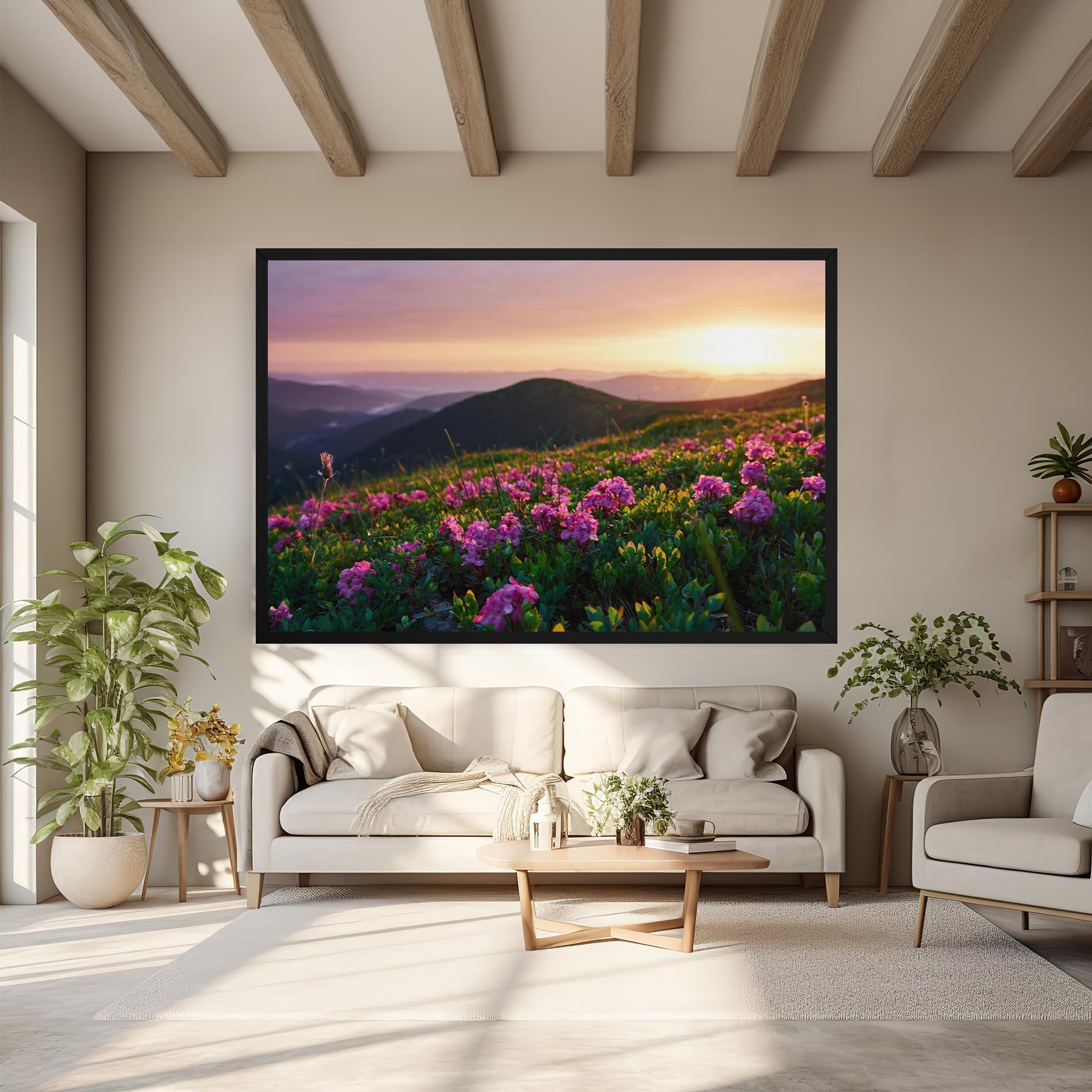 Tablou Canvas Purple Summer Flowers mockup 6