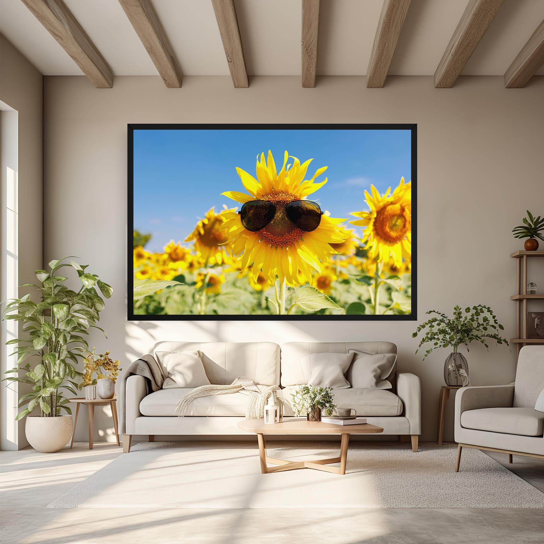 Tablou Canvas Sun Flower Glasses mockup 6