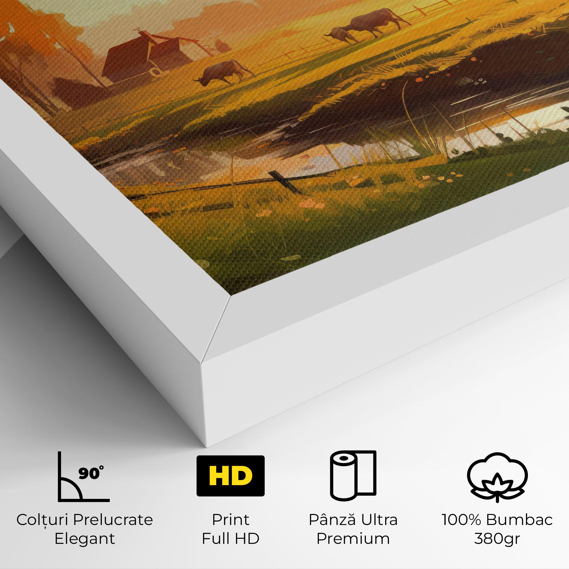 Tablou Canvas Sunlight Cows mockup 4