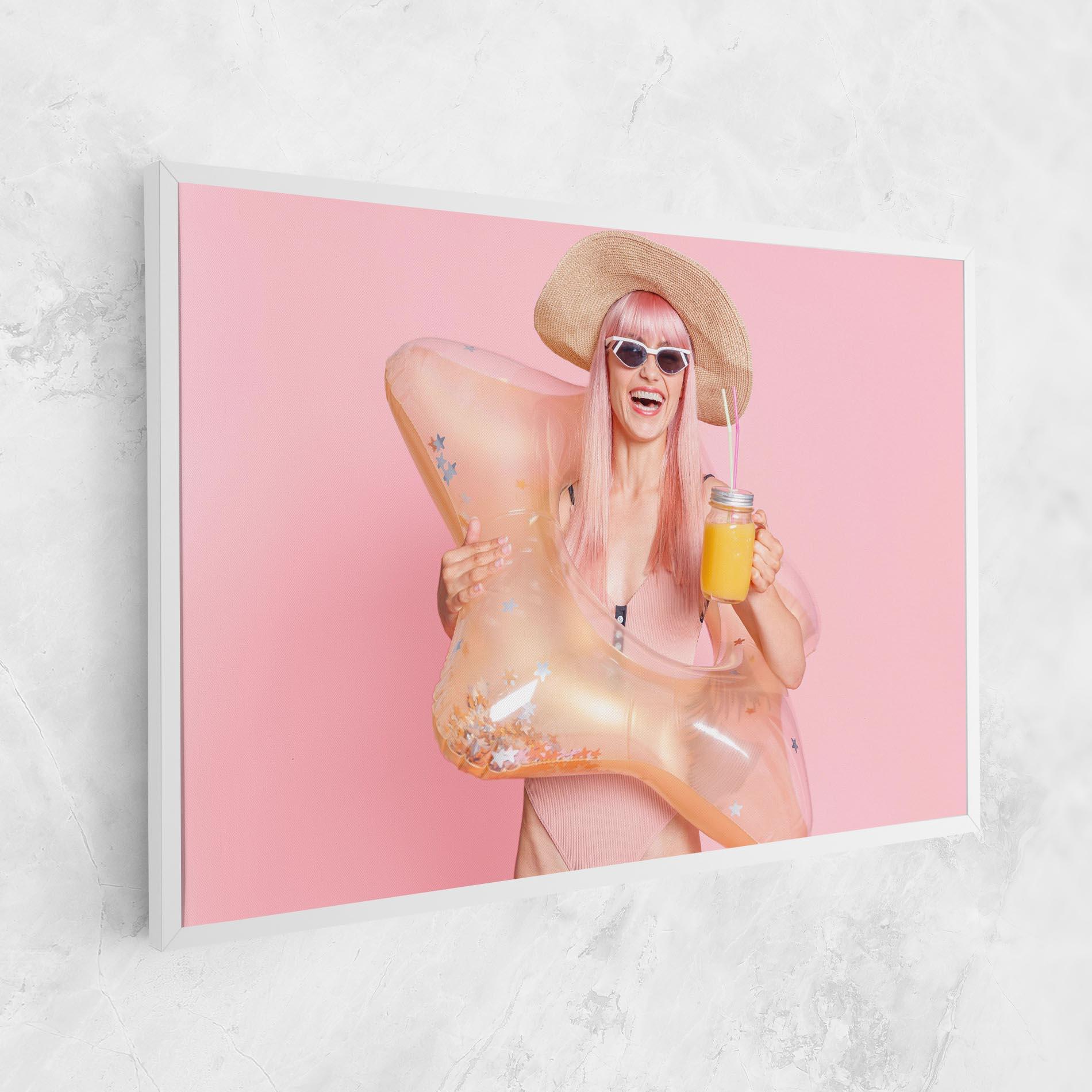 Tablou Canvas Joyful Pink Woman mockup 1