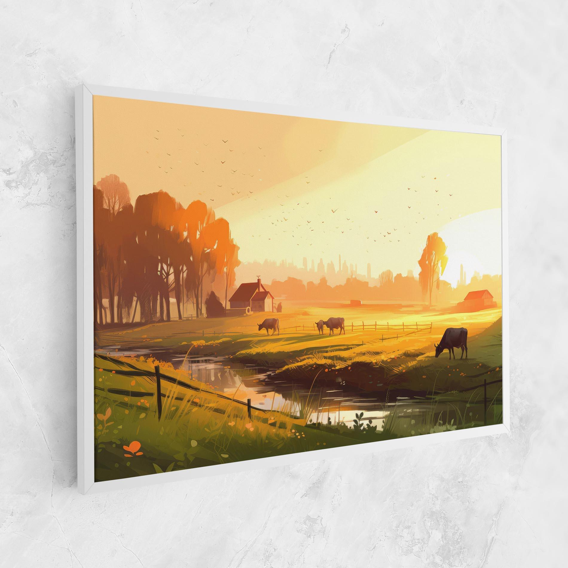 Tablou Canvas Sunlight Cows mockup 1