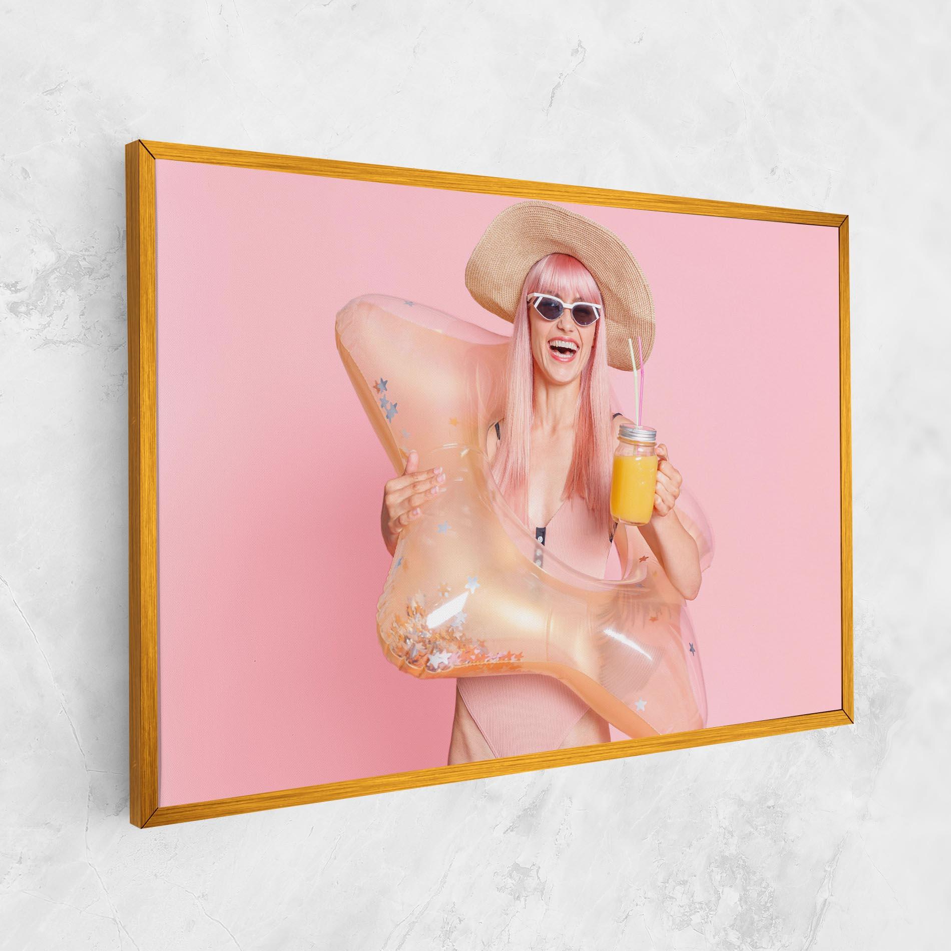 Tablou Canvas Joyful Pink Woman mockup 1