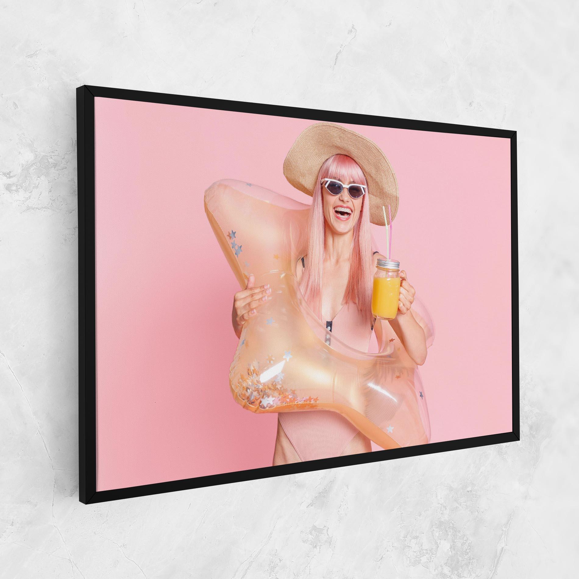 Tablou Canvas Joyful Pink Woman mockup 1