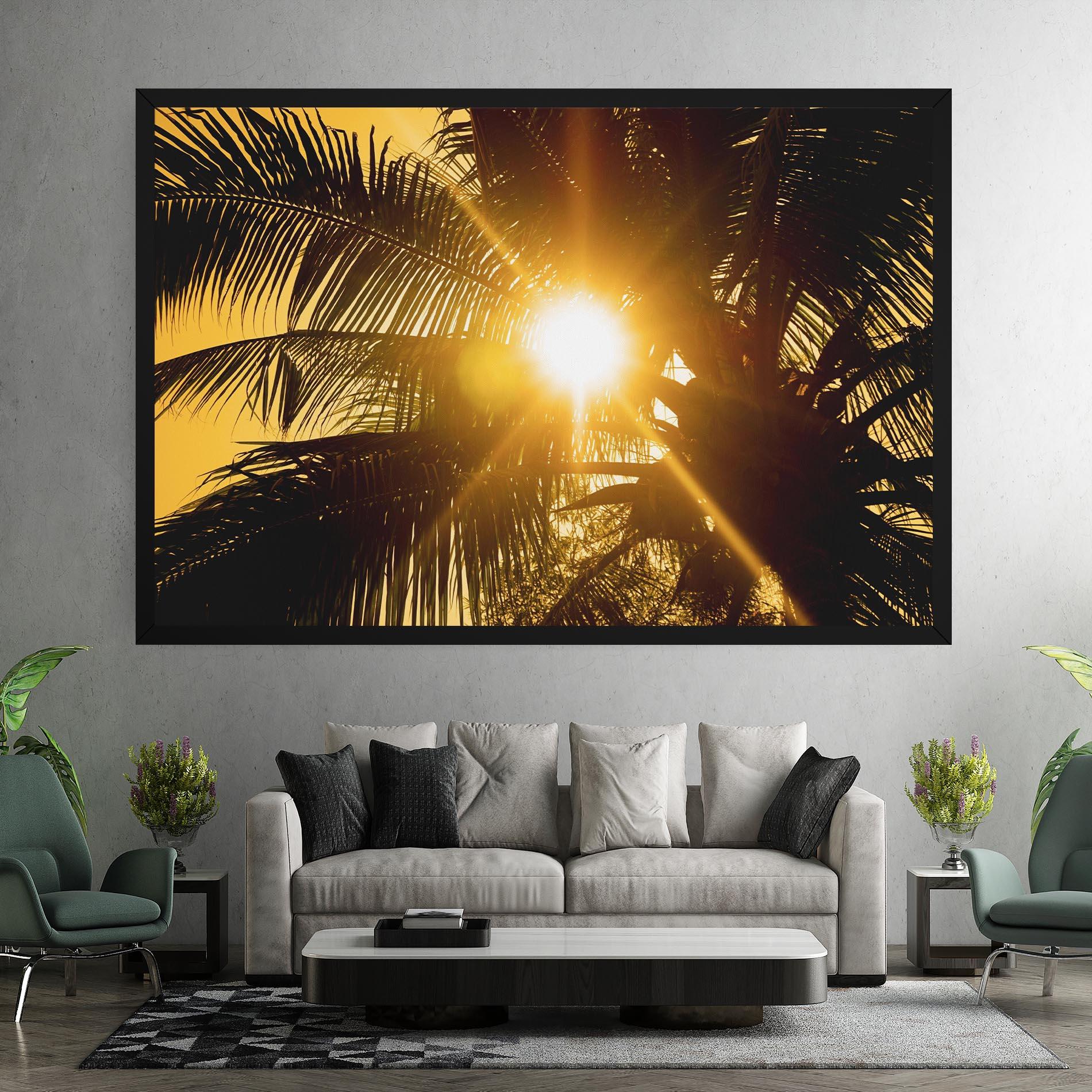Tablou Canvas Palm Trees Sun mockup 7