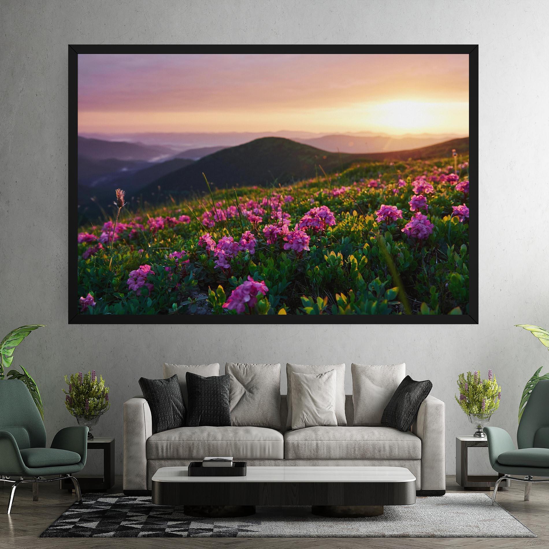 Tablou Canvas Purple Summer Flowers mockup 7