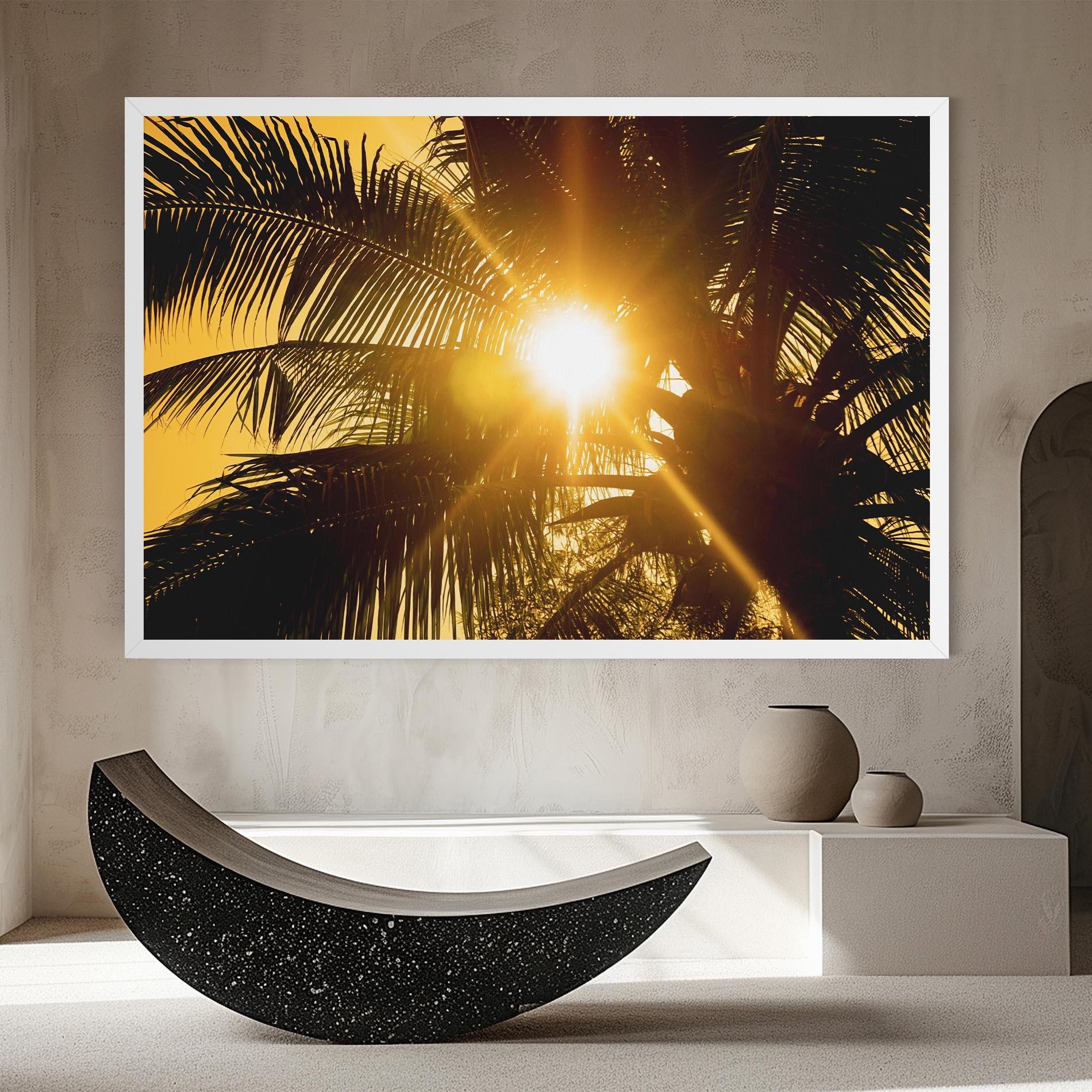 Tablou Canvas Palm Trees Sun mockup 8
