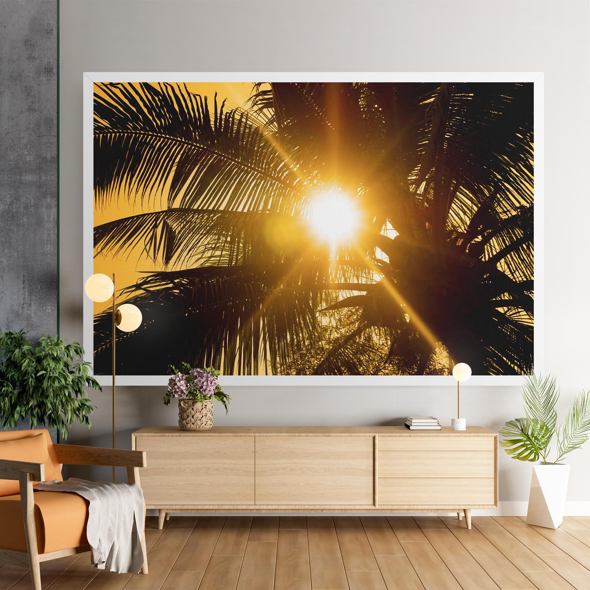 Tablou Canvas Palm Trees Sun mockup 9