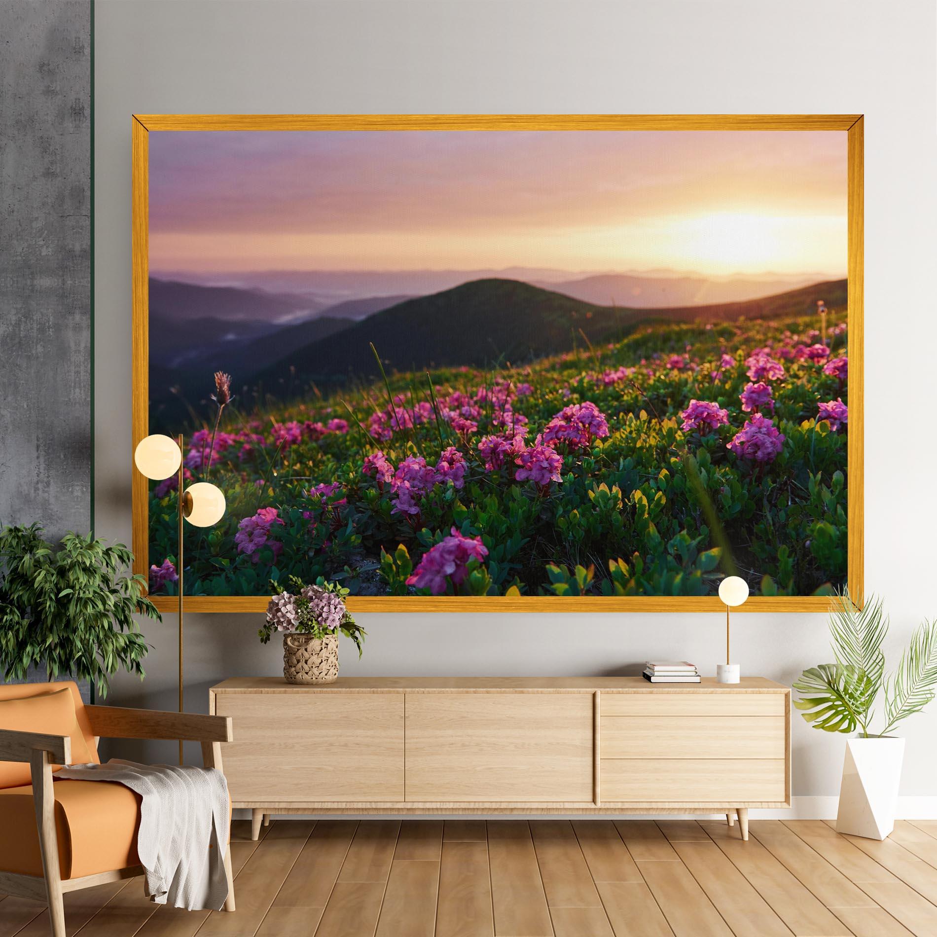 Tablou Canvas Purple Summer Flowers mockup 9