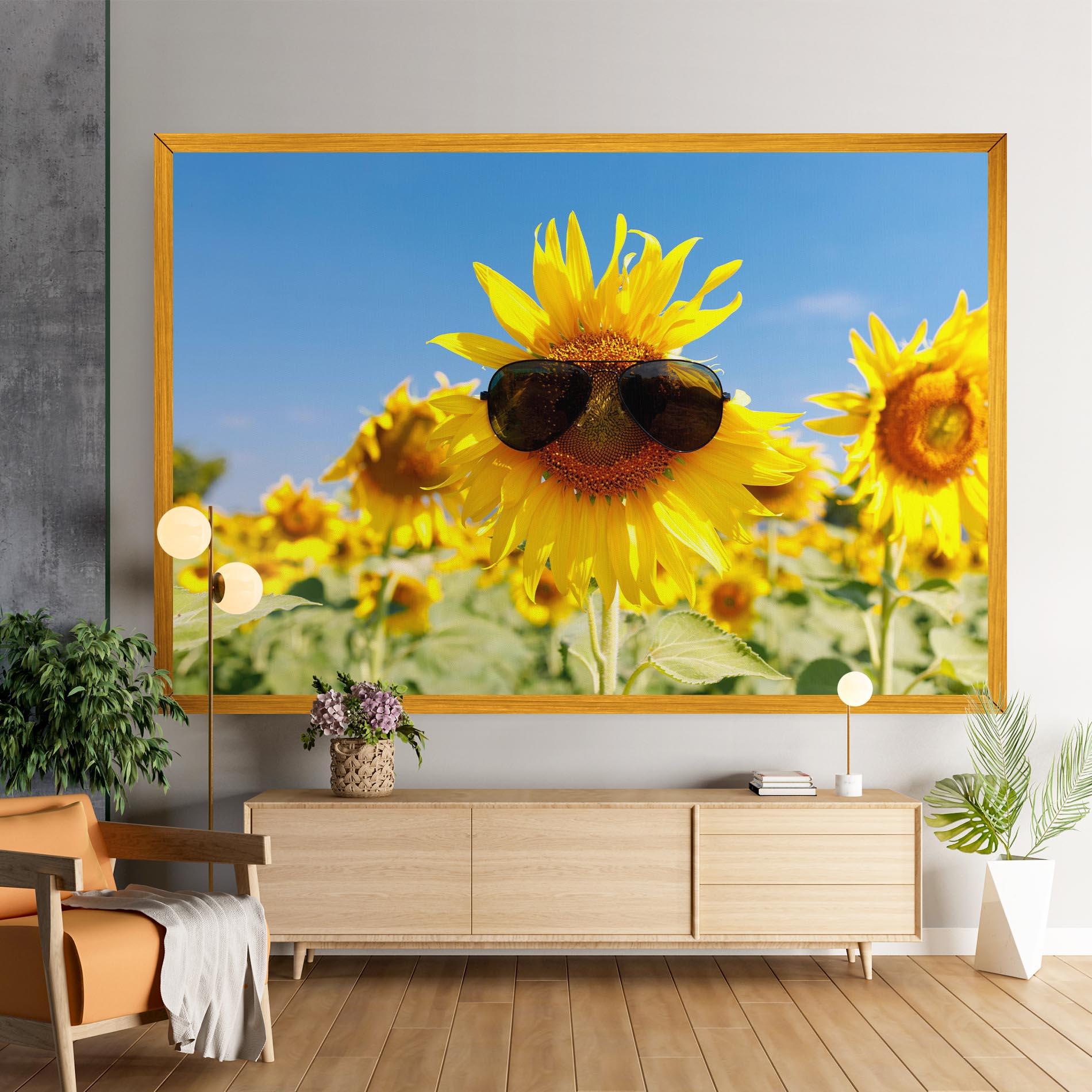 Tablou Canvas Sun Flower Glasses mockup 9