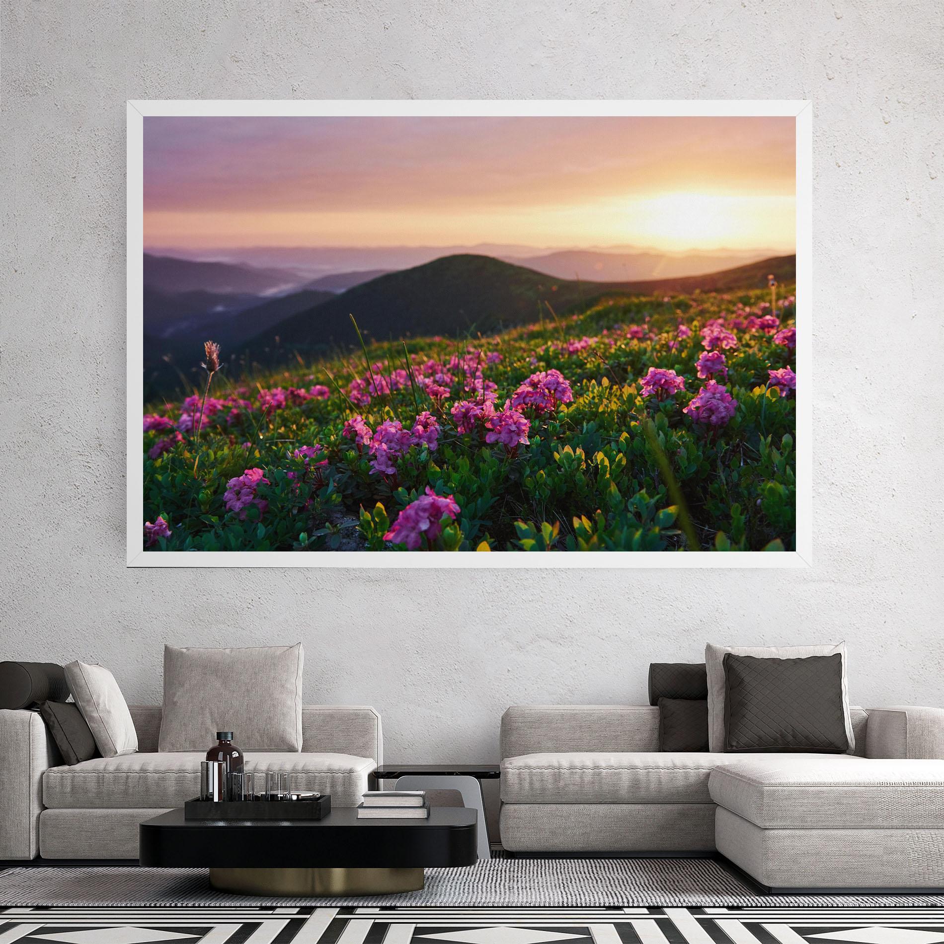 Tablou Canvas Purple Summer Flowers mockup 2