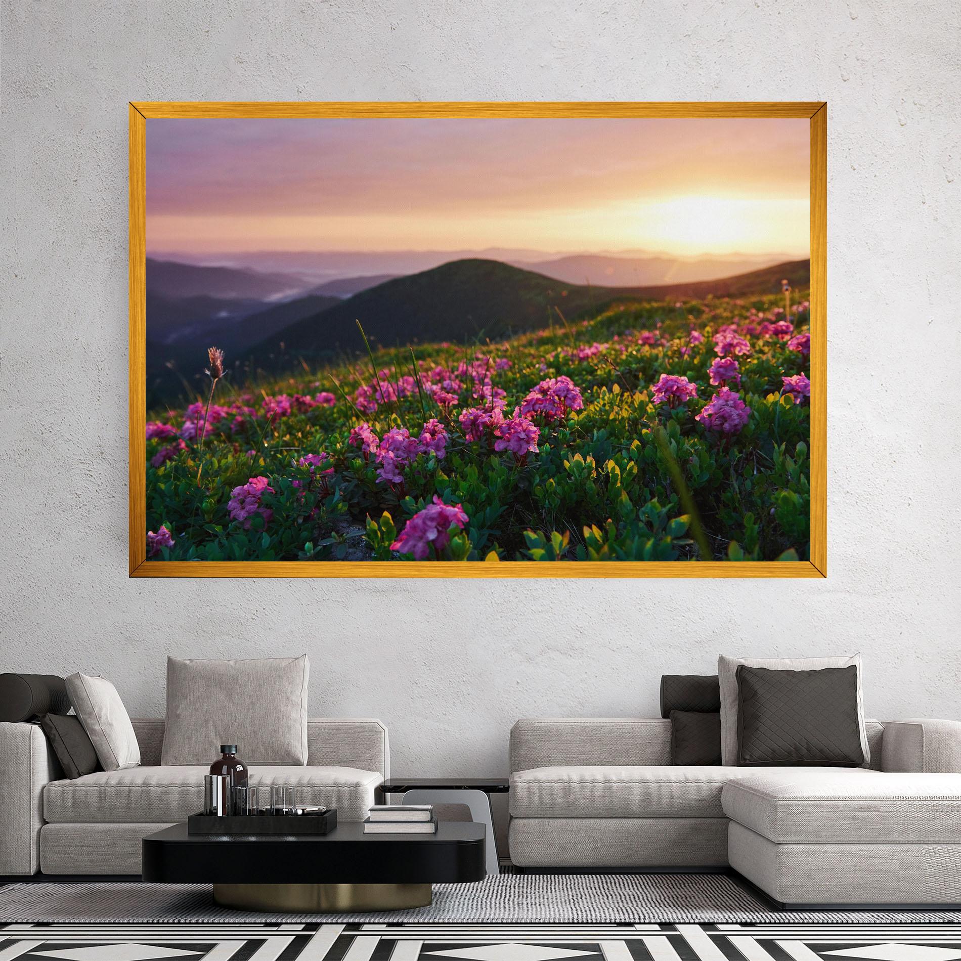 Tablou Canvas Purple Summer Flowers mockup 2