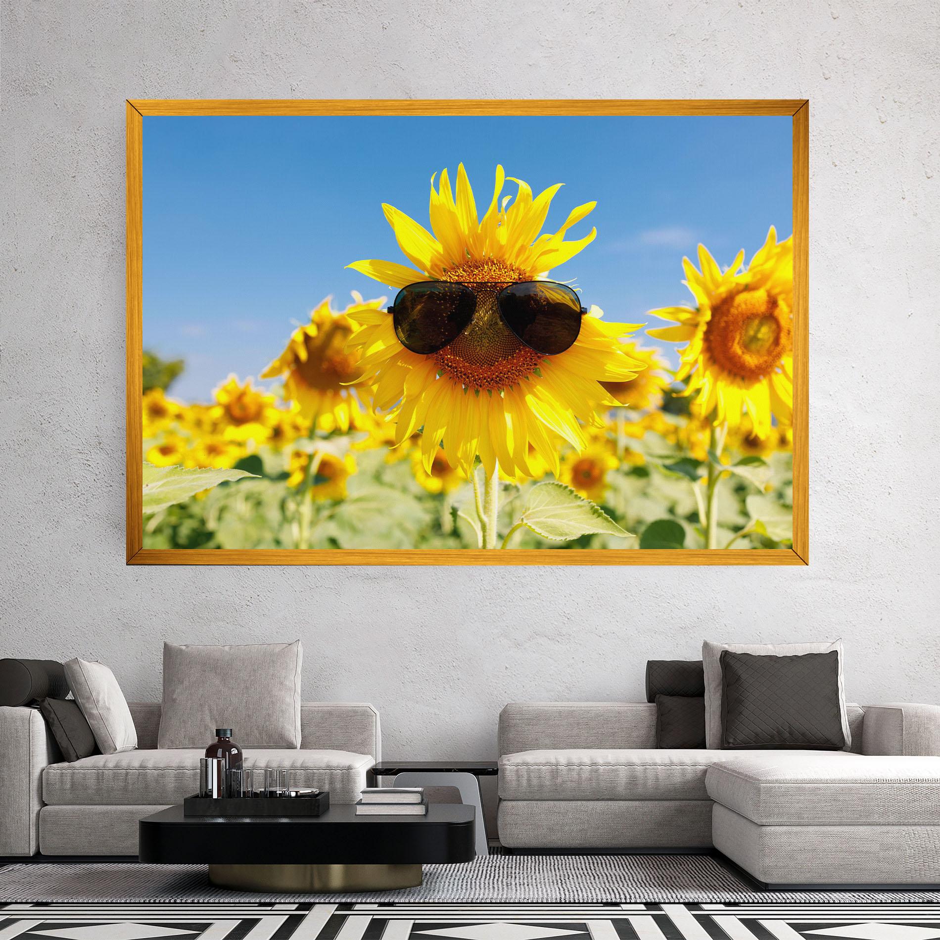 Tablou Canvas Sun Flower Glasses mockup 2