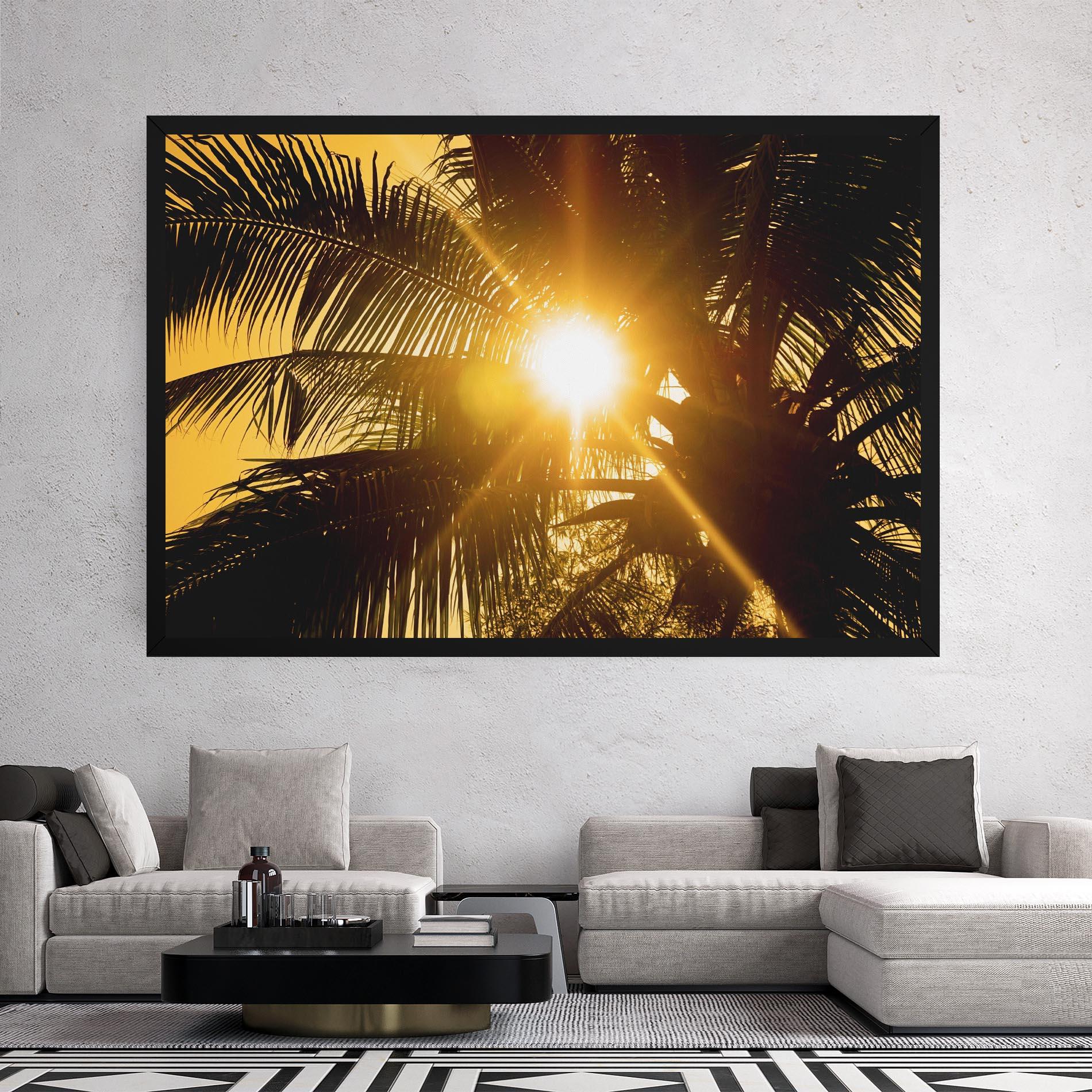 Tablou Canvas Palm Trees Sun mockup 2