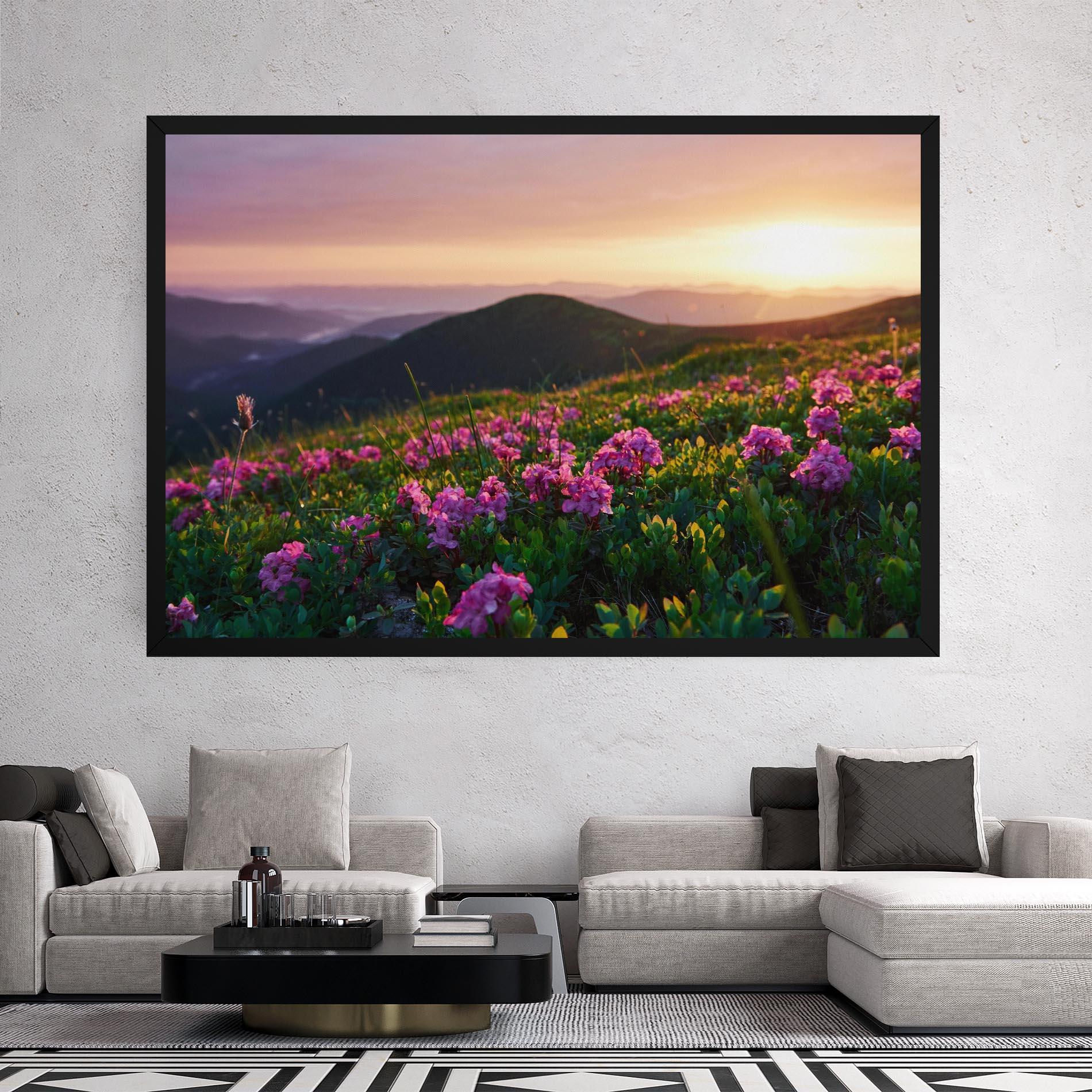 Tablou Canvas Purple Summer Flowers mockup 2