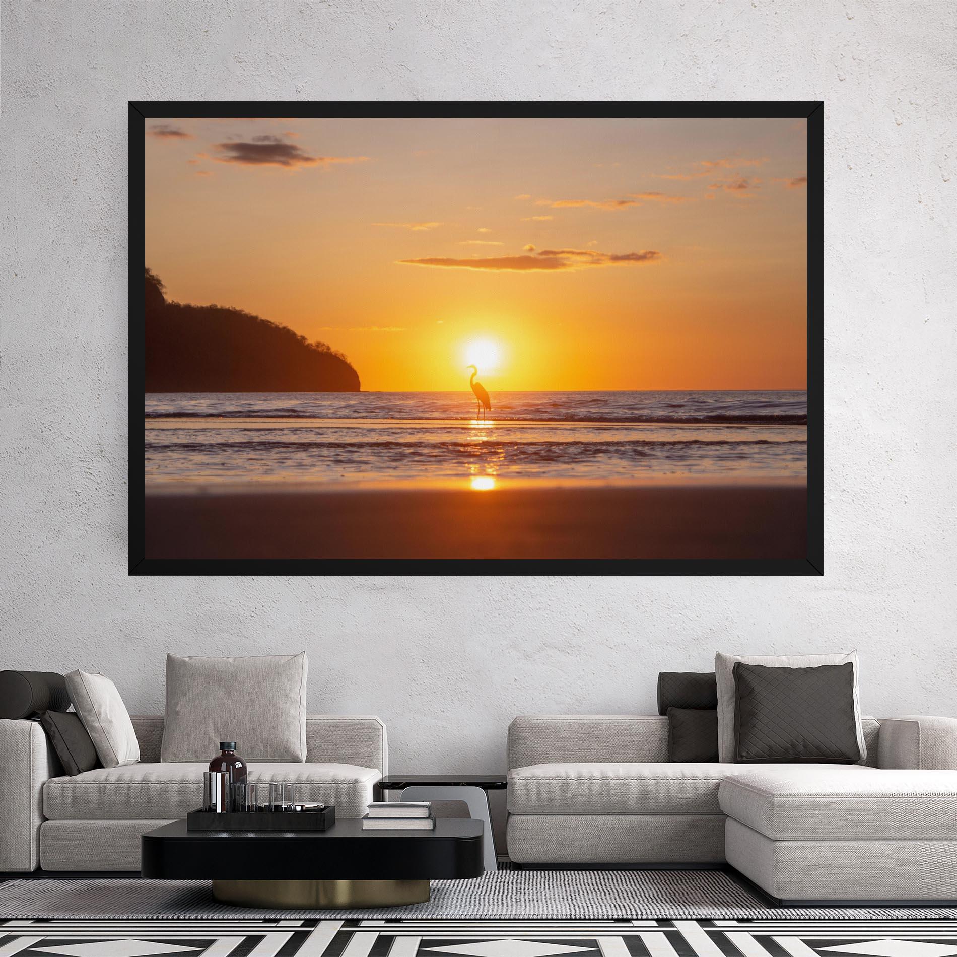 Tablou Canvas Sunset Bird Silhouette mockup 2