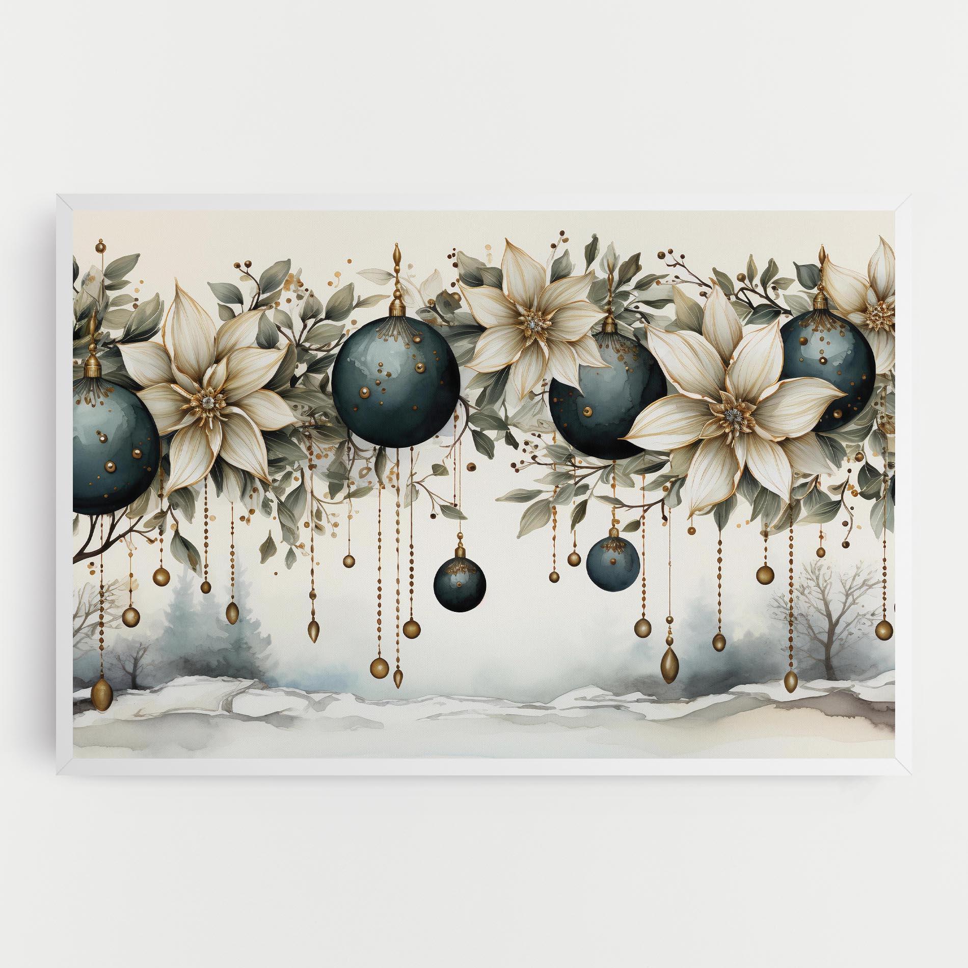 Tablou Canvas Christmas Flowers Art mockup 0