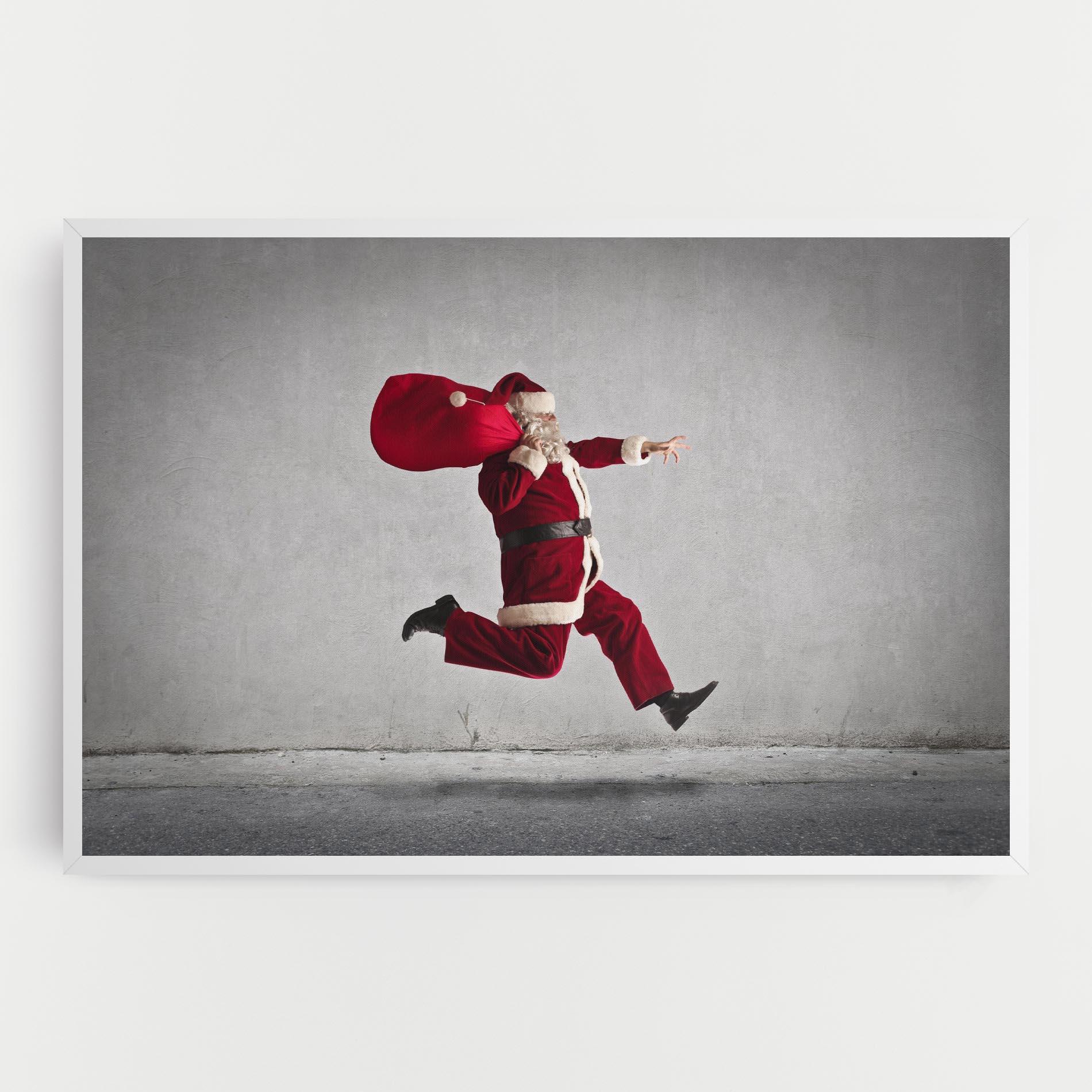 Tablou Canvas Santa Claus Jumping mockup 0