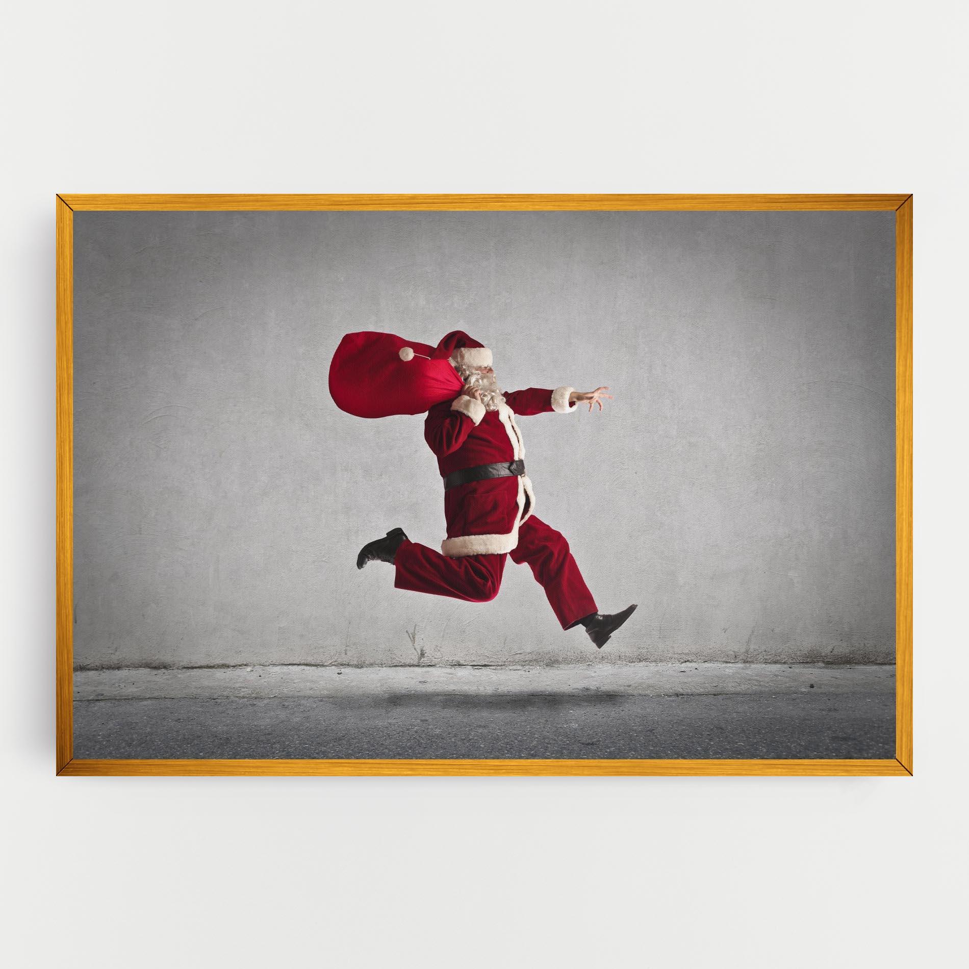 Tablou Canvas Santa Claus Jumping mockup 0