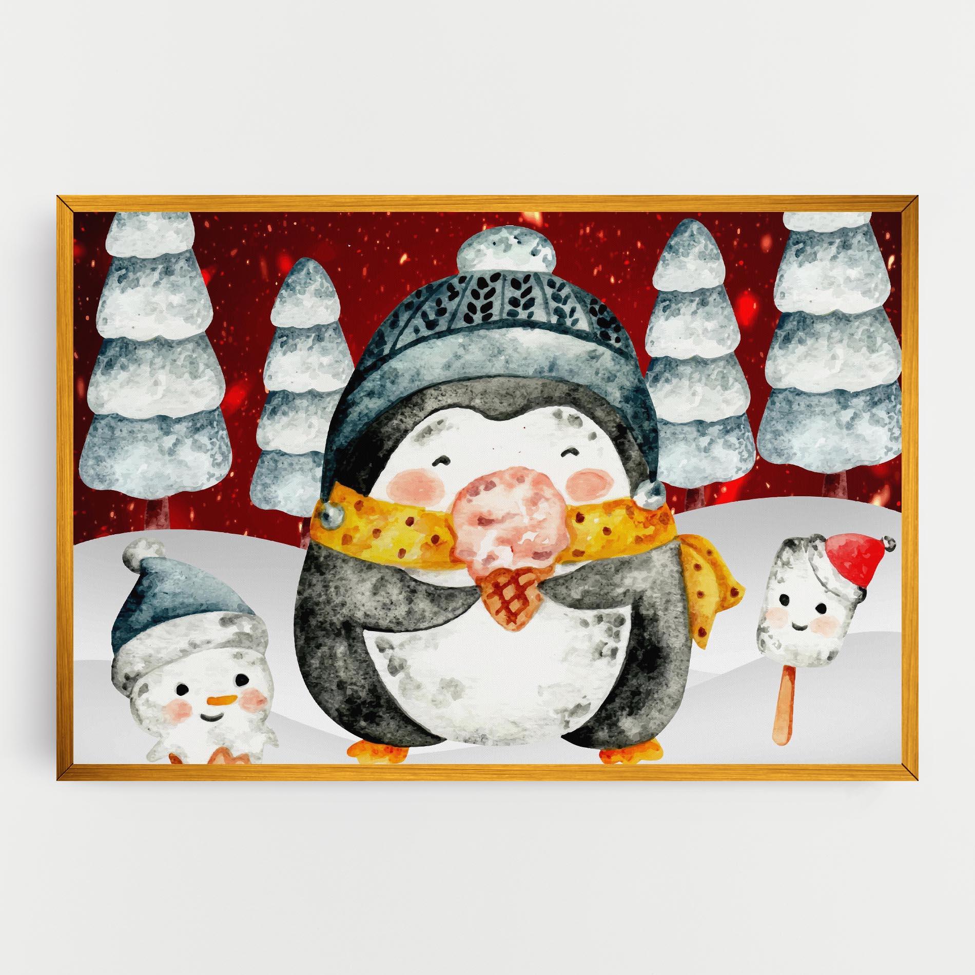 Tablou Canvas Yellow Pinguin mockup 0