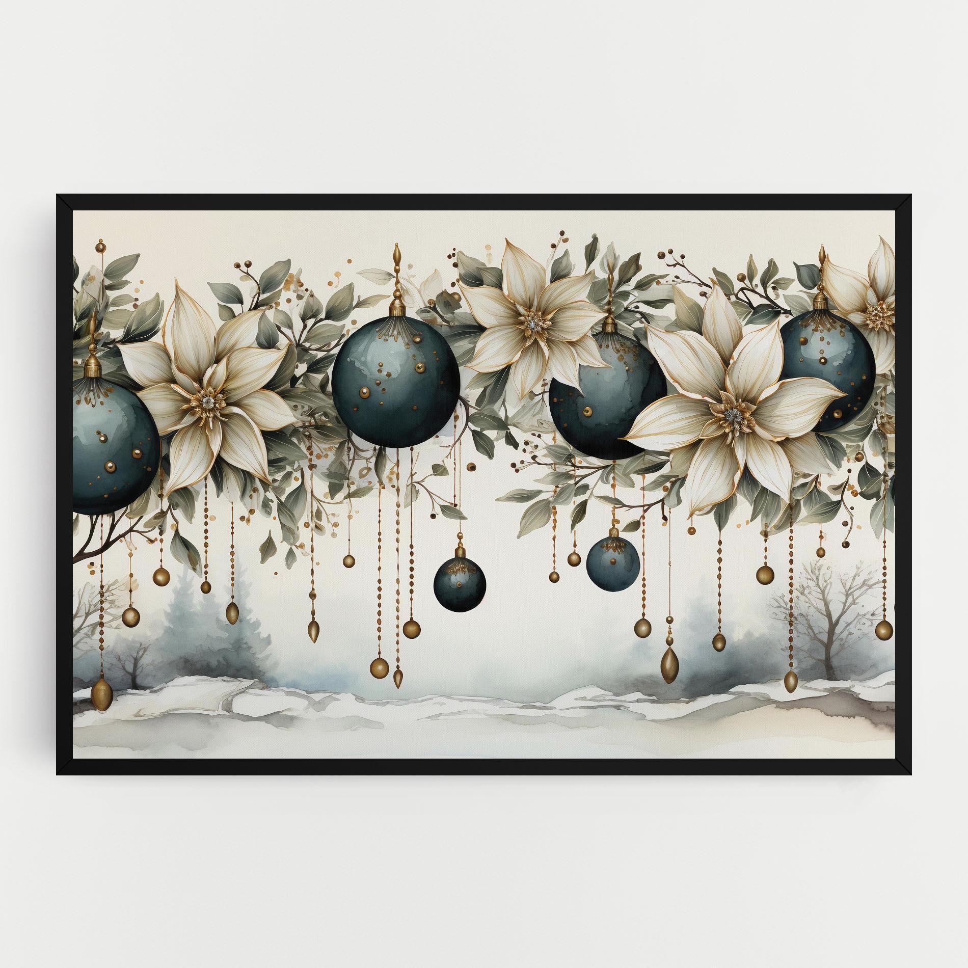 Tablou Canvas Christmas Flowers Art mockup 0